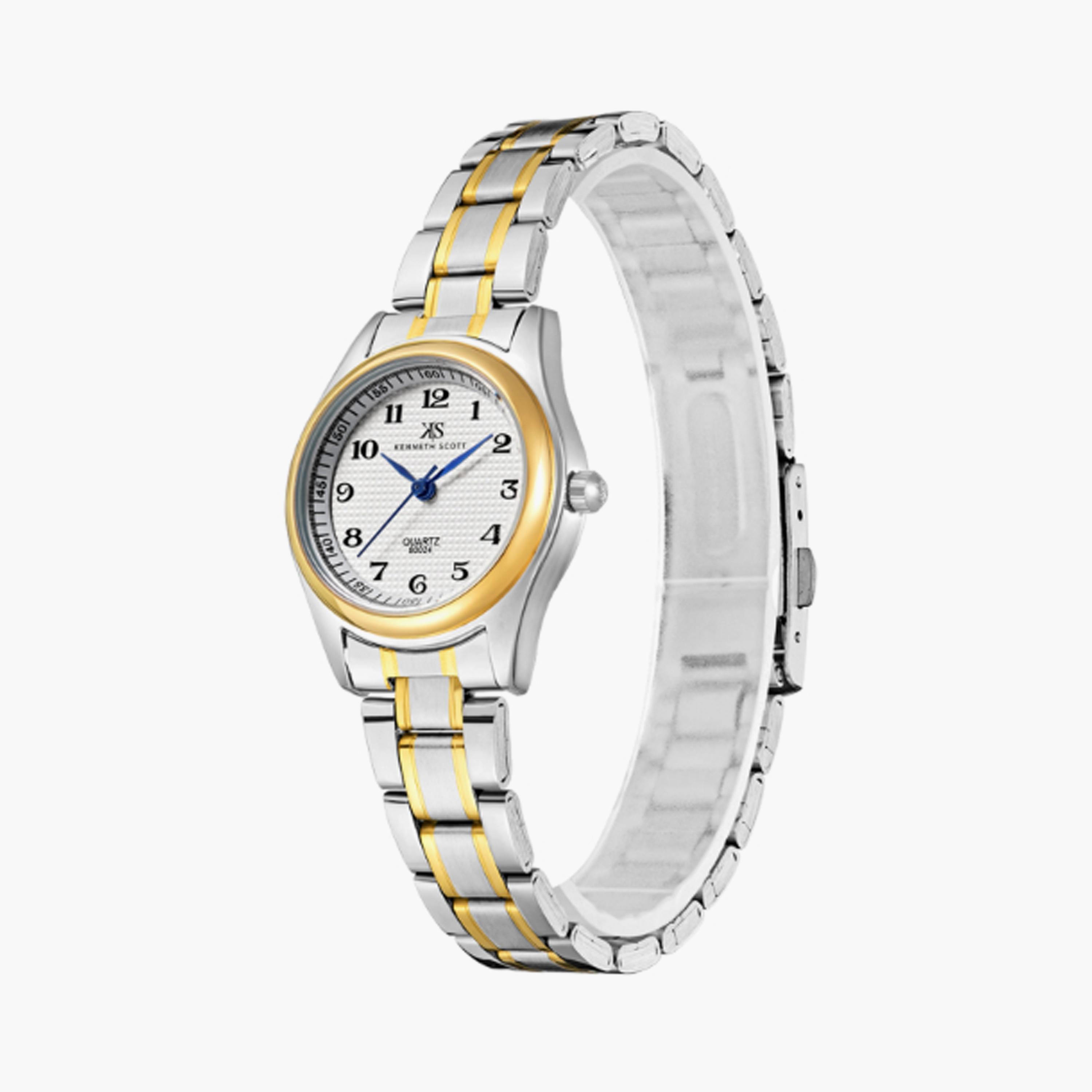 Kenneth Scott Women's 28 MM Silver & Gold Analog Stainless Steel Watch | K23552-TBTW-women-watchesandjewellery-watches-image-2