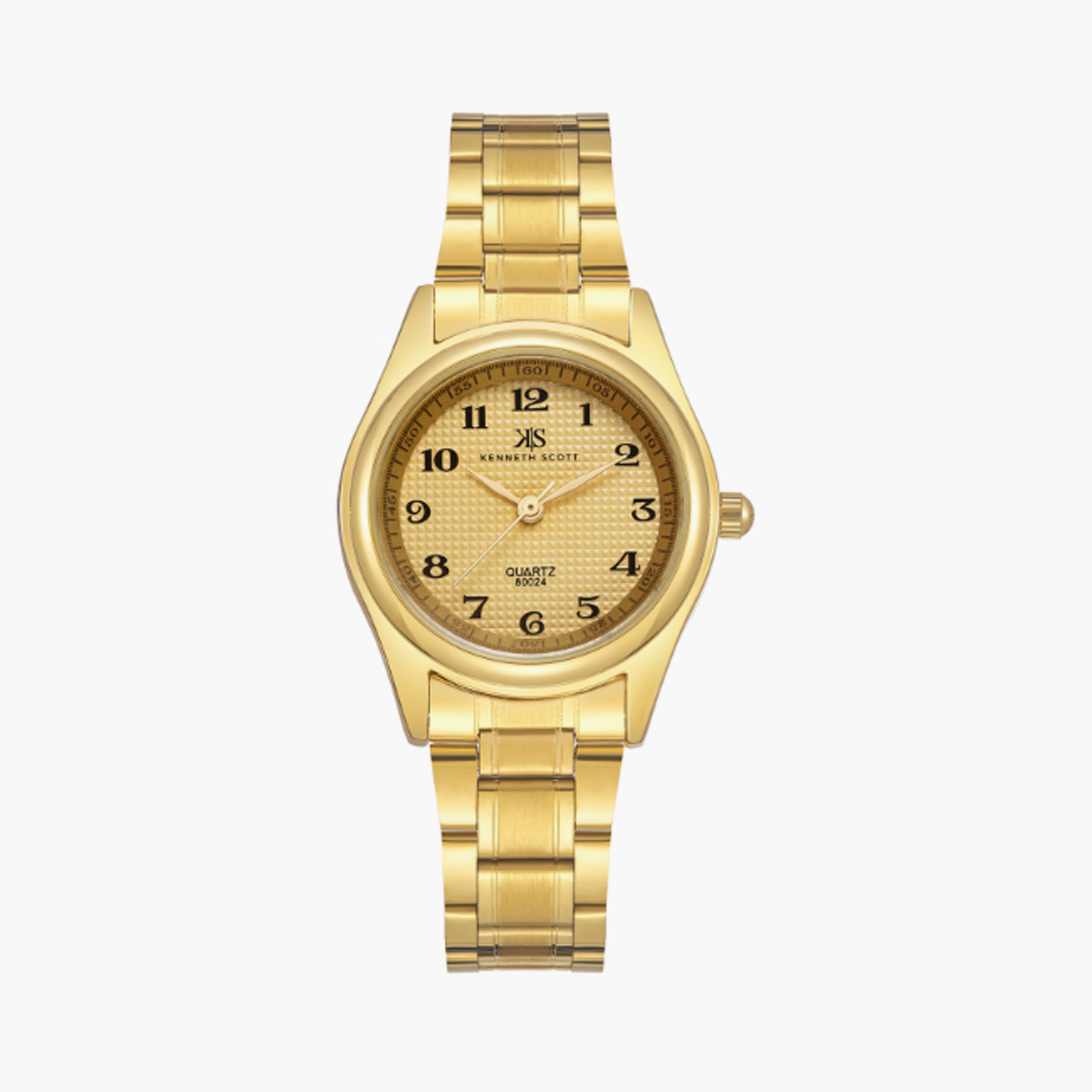 K23552-GBGC | ساعة حريمي أنالوج ستانلس ستيل من كينيث سكوت ذهبي مقاس 28 مم-women-watchesandjewellery-watches-image-1