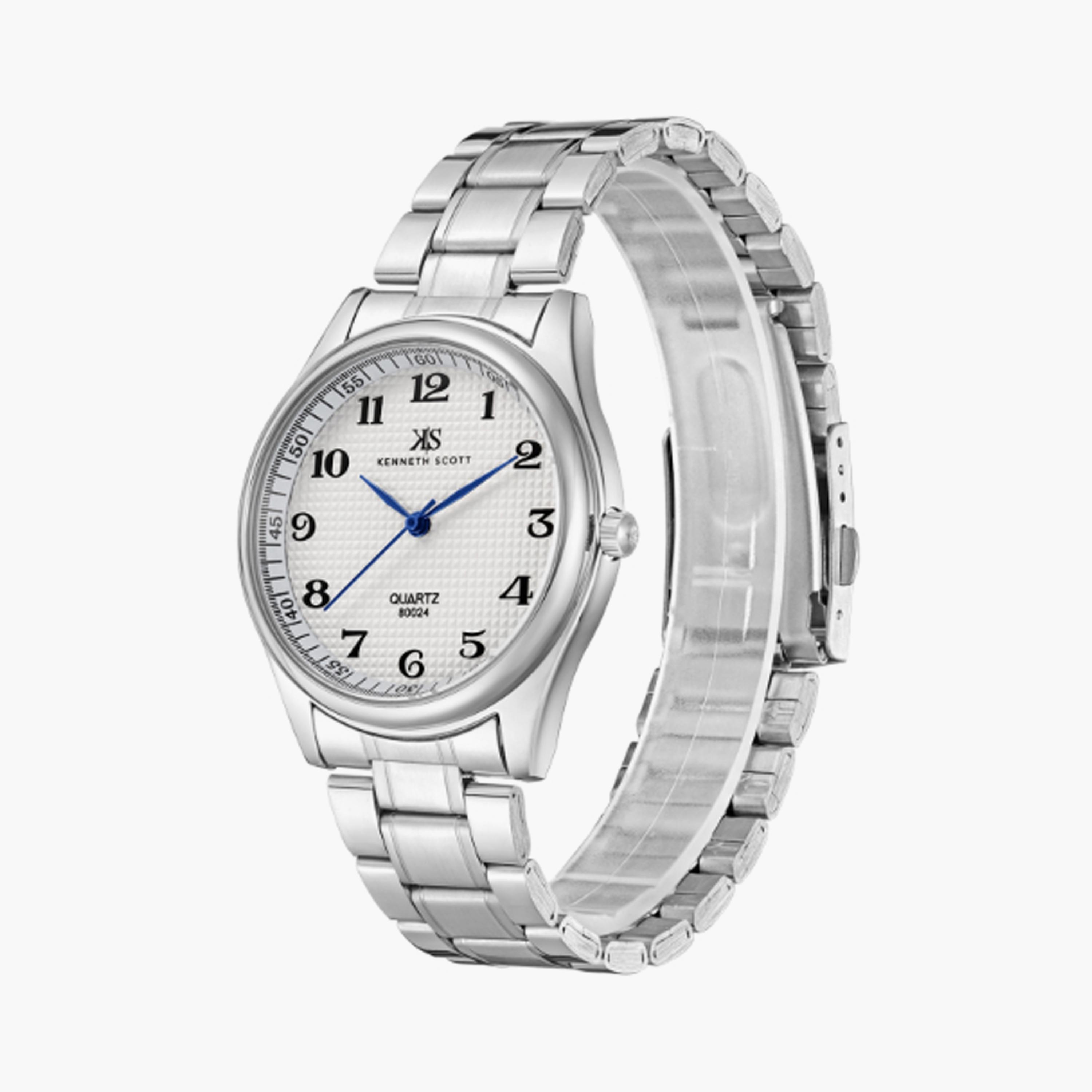 Kenneth Scott Men's 38 MM Silver Analog Stainless Steel Watch | K23052-SBSW-men-watchesandjewellery-watches-image-2