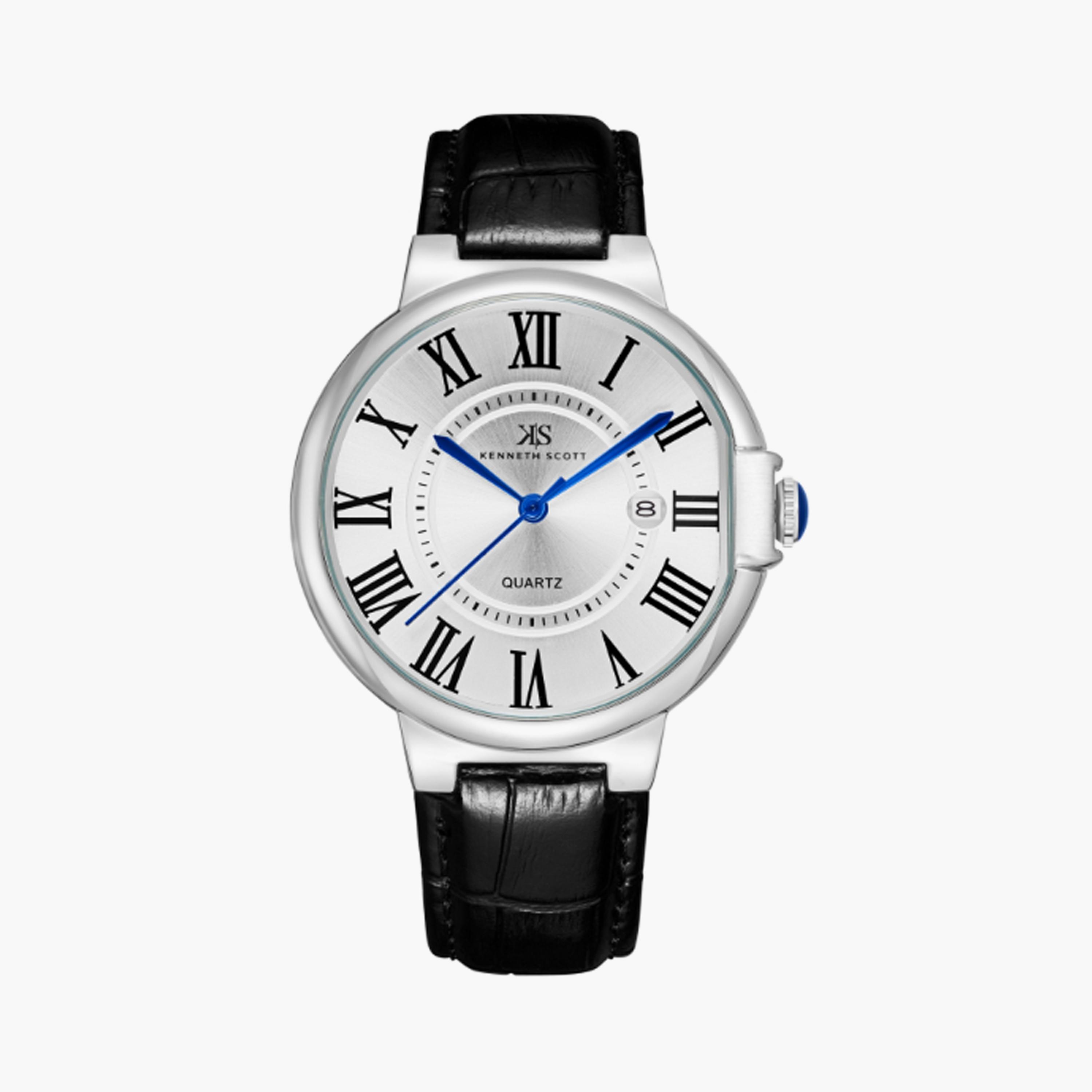 K23053-SLBW | ساعة للرجال من كينيث سكوت بعرض انالوج وسوار من الجلد الطبيعي اسود مقاس 41 مم-men-watchesandjewellery-watches-image-1