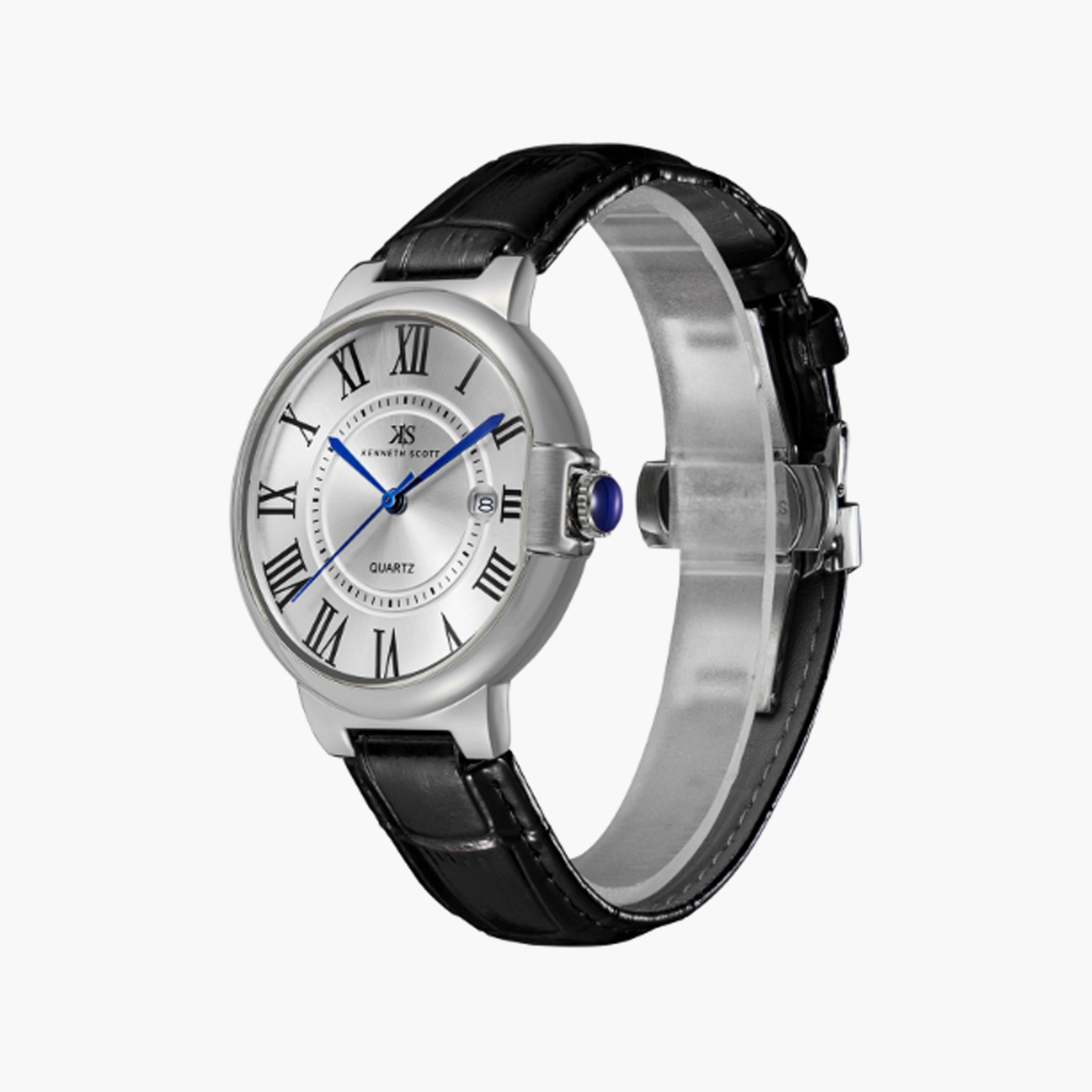 K23053-SLBW | ساعة للرجال من كينيث سكوت بعرض انالوج وسوار من الجلد الطبيعي اسود مقاس 41 مم-men-watchesandjewellery-watches-image-2