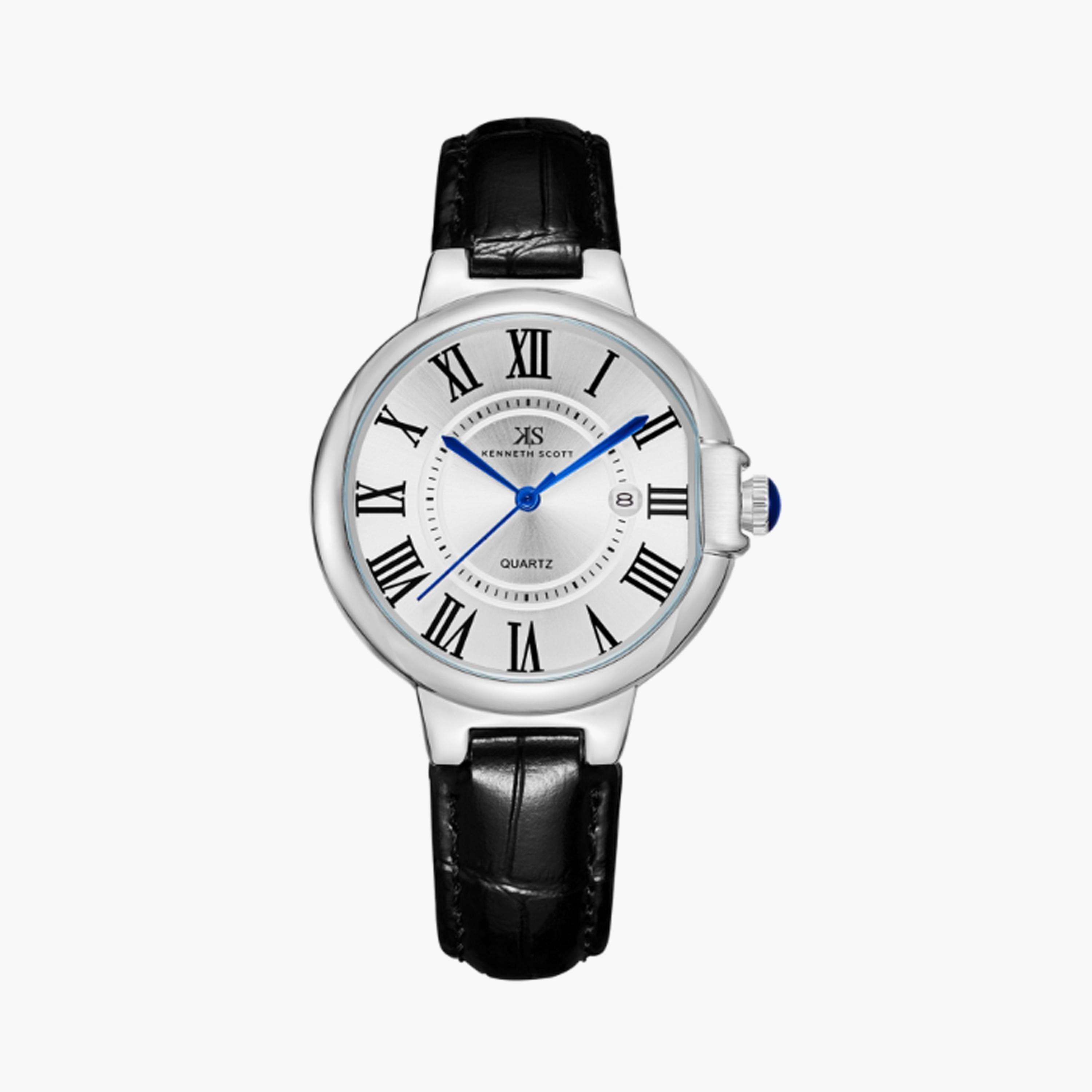 Kenneth Scott Women's 32 MM Black Analog Leather Watch | K23553-SLBW-women-watchesandjewellery-watches-image-1