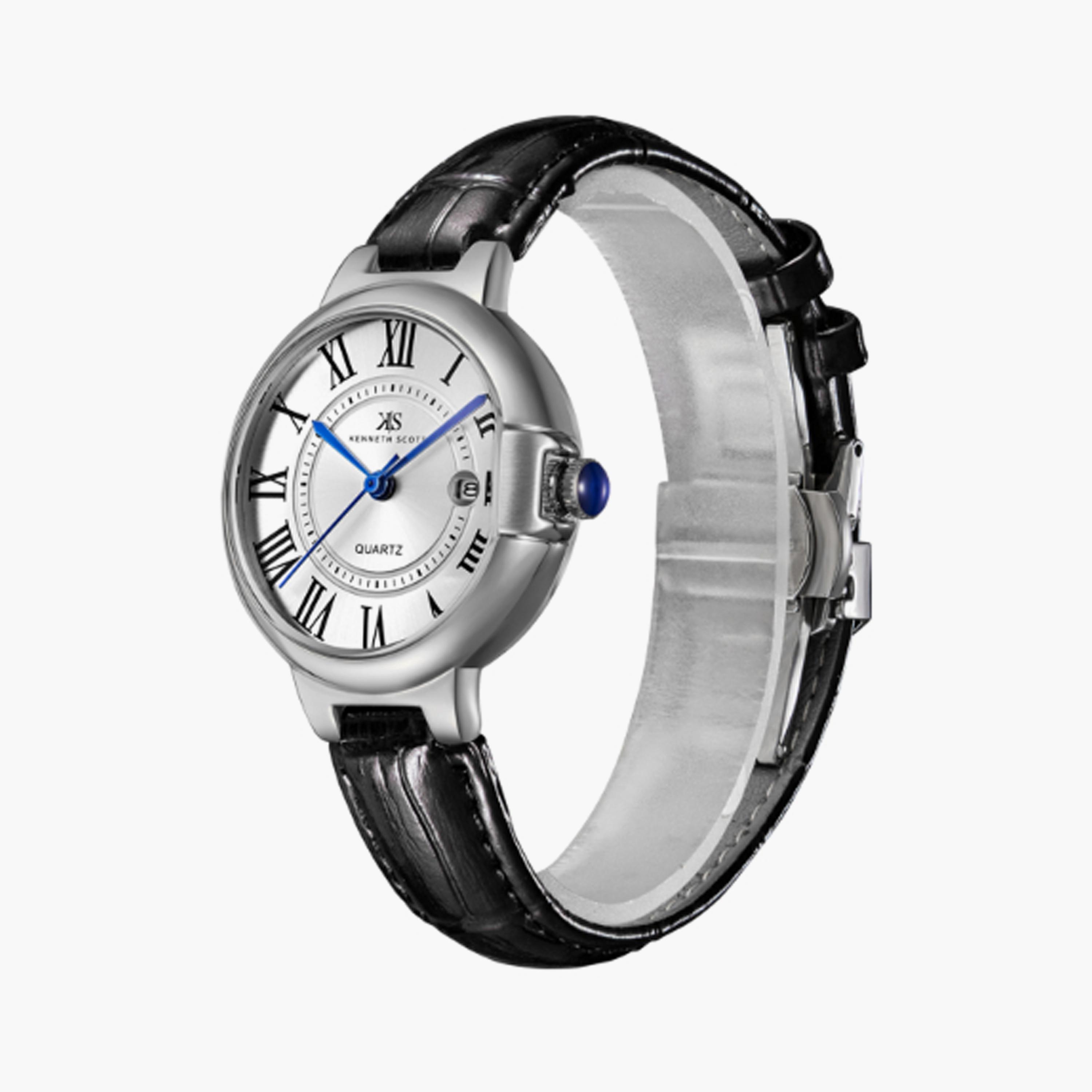 Kenneth Scott Women's 32 MM Black Analog Leather Watch | K23553-SLBW-women-watchesandjewellery-watches-image-2