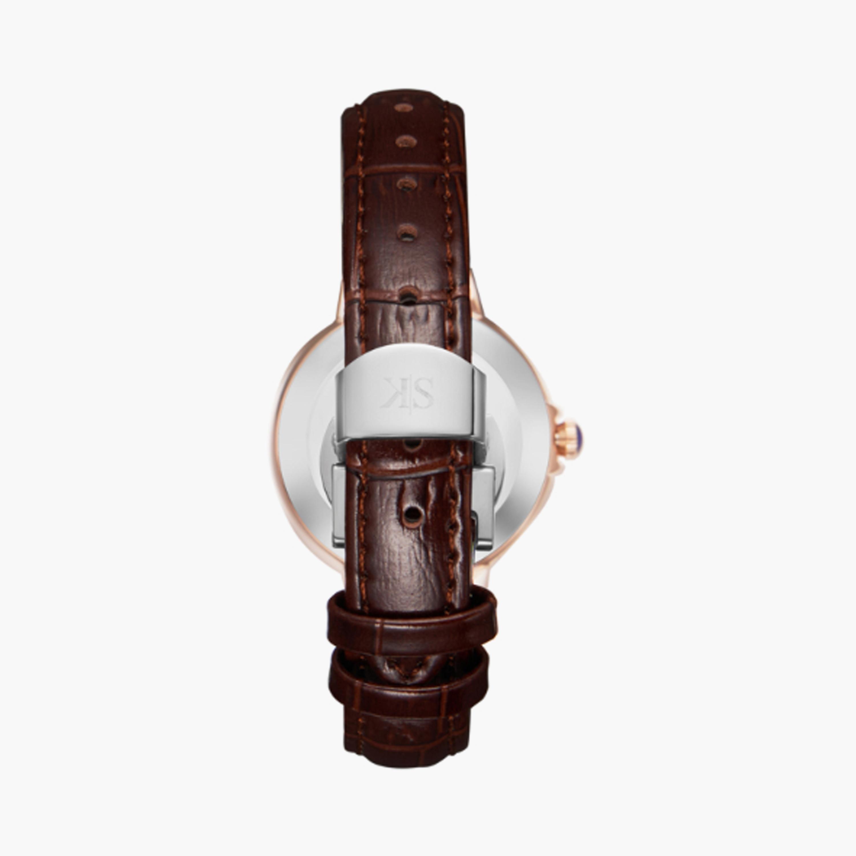 K23553-RLDW | ساعة حريمي أنالوج من كينيث سكوت من الجلد الطبيعي بني داكن مقاس 32 مم-women-watchesandjewellery-watches-image-3