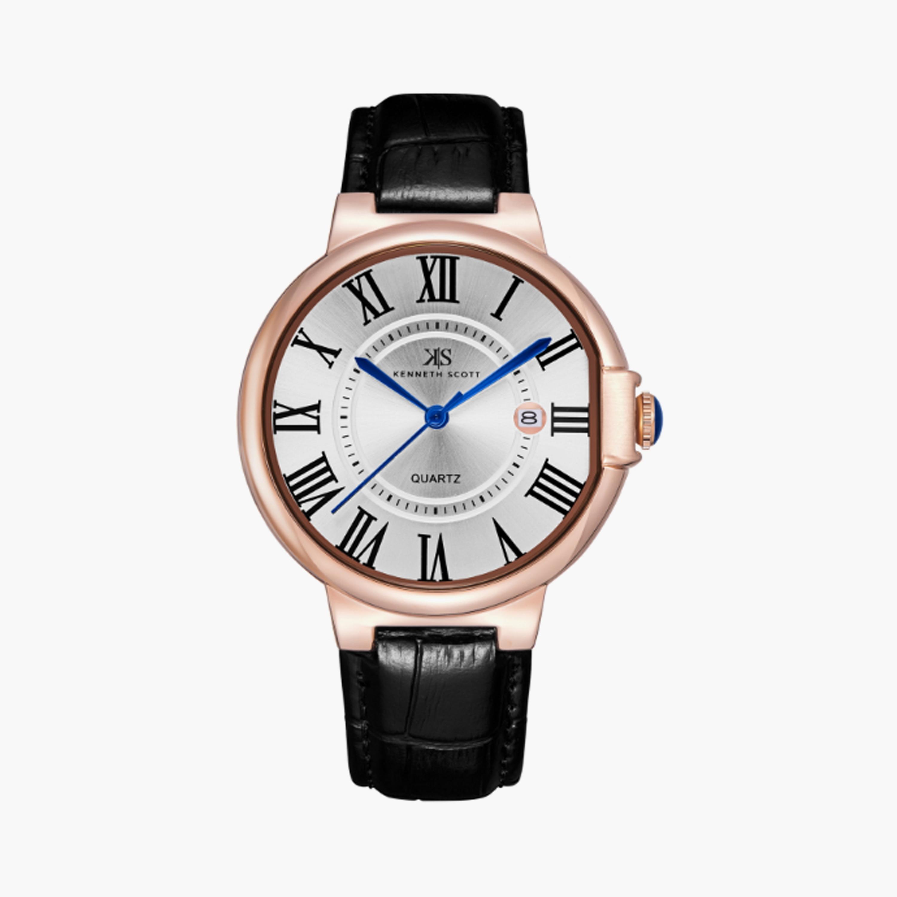 K23053-RLBW | ساعة للرجال من كينيث سكوت بعرض انالوج وسوار من الجلد الطبيعي اسود مقاس 41 مم-men-watchesandjewellery-watches-image-1