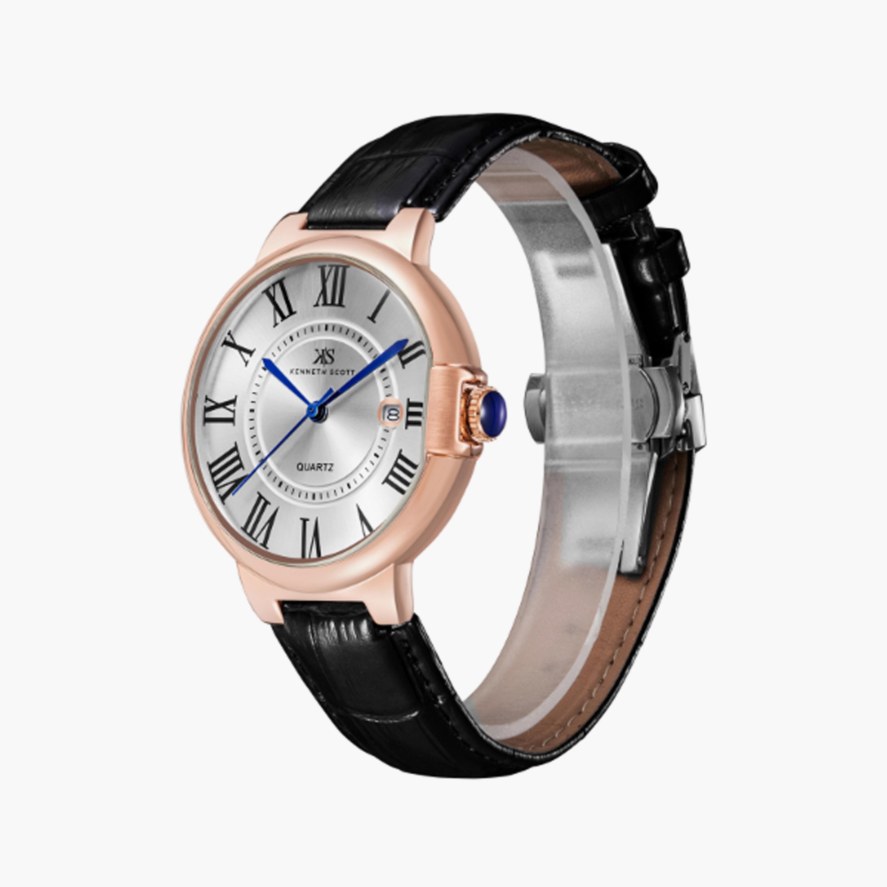 K23053-RLBW | ساعة للرجال من كينيث سكوت بعرض انالوج وسوار من الجلد الطبيعي اسود مقاس 41 مم-men-watchesandjewellery-watches-image-2