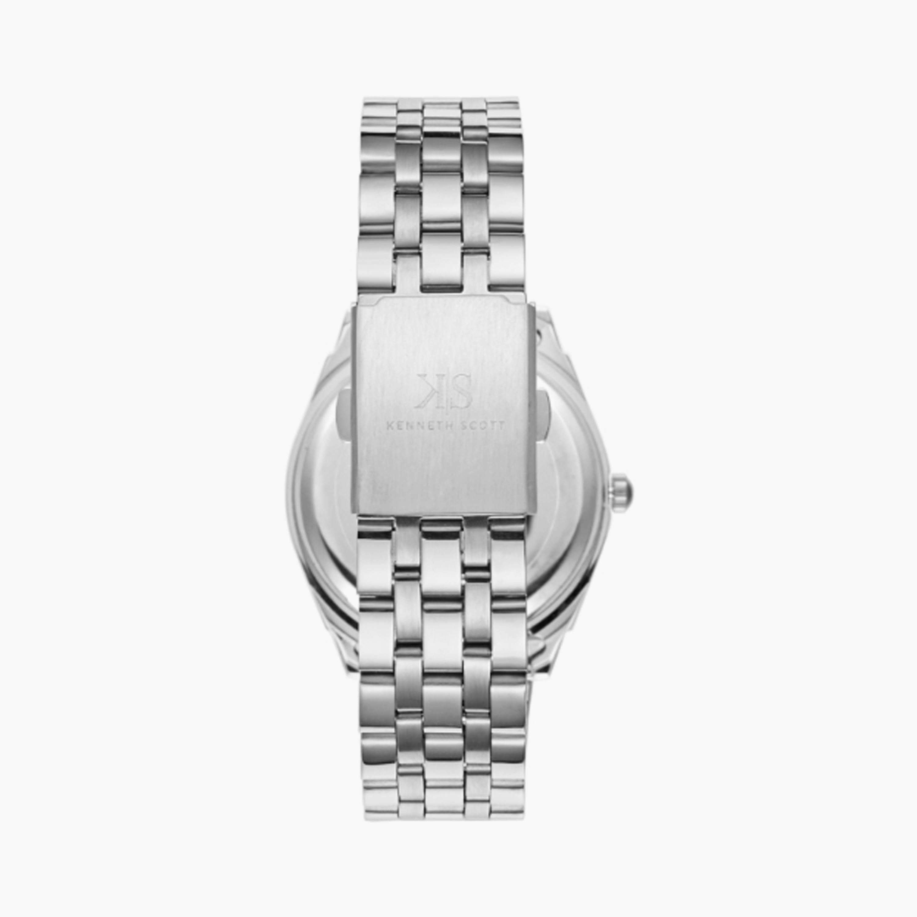Kenneth Scott Men's 40 MM Silver Analog Stainless Steel Watch | K23054-SBSB-men-watchesandjewellery-watches-image-3