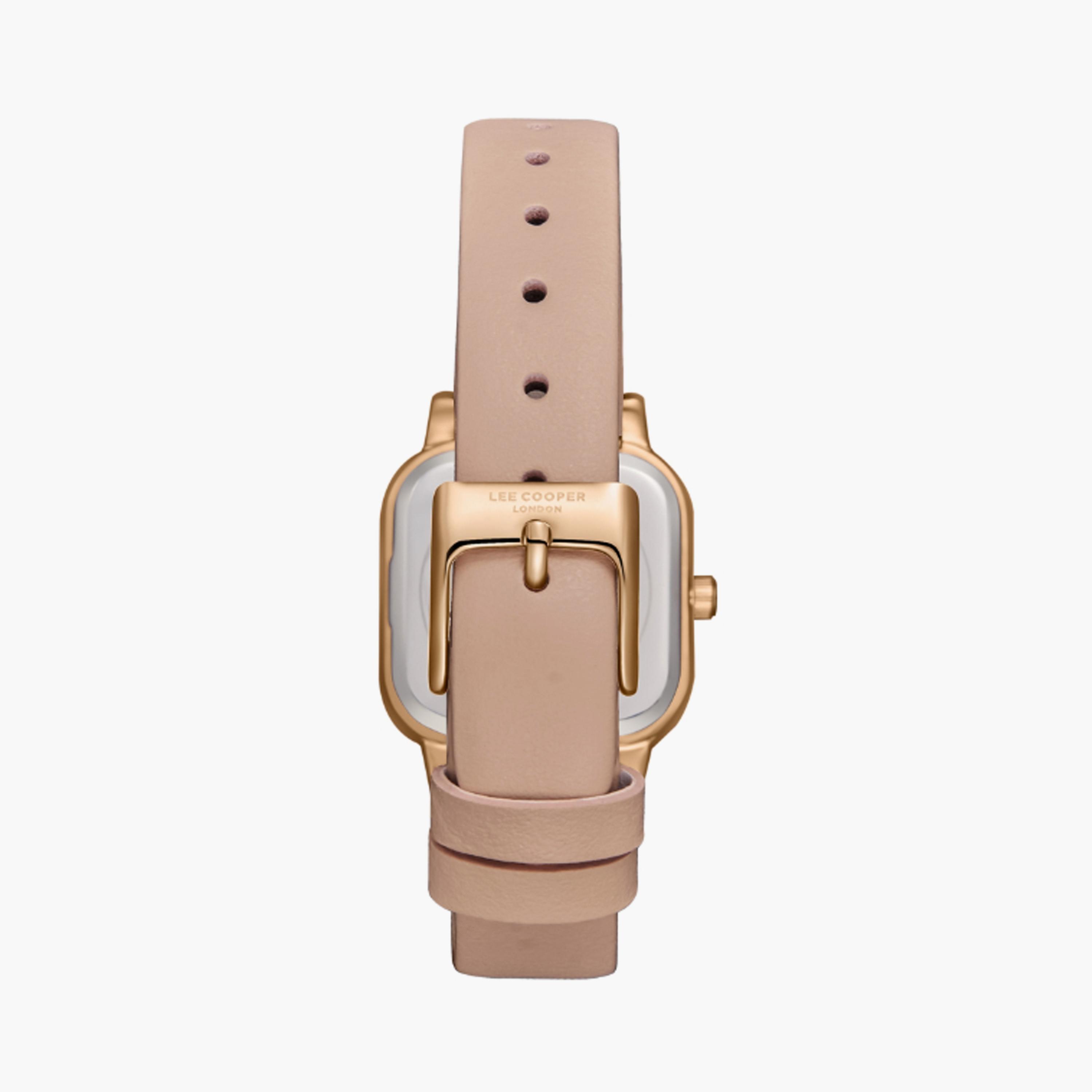 LC08152.438 | لي كوبر ساعة حريمي أنالوج من الجلد الطبيعي وردي مقاس 26 مم-women-watchesandjewellery-watches-image-3