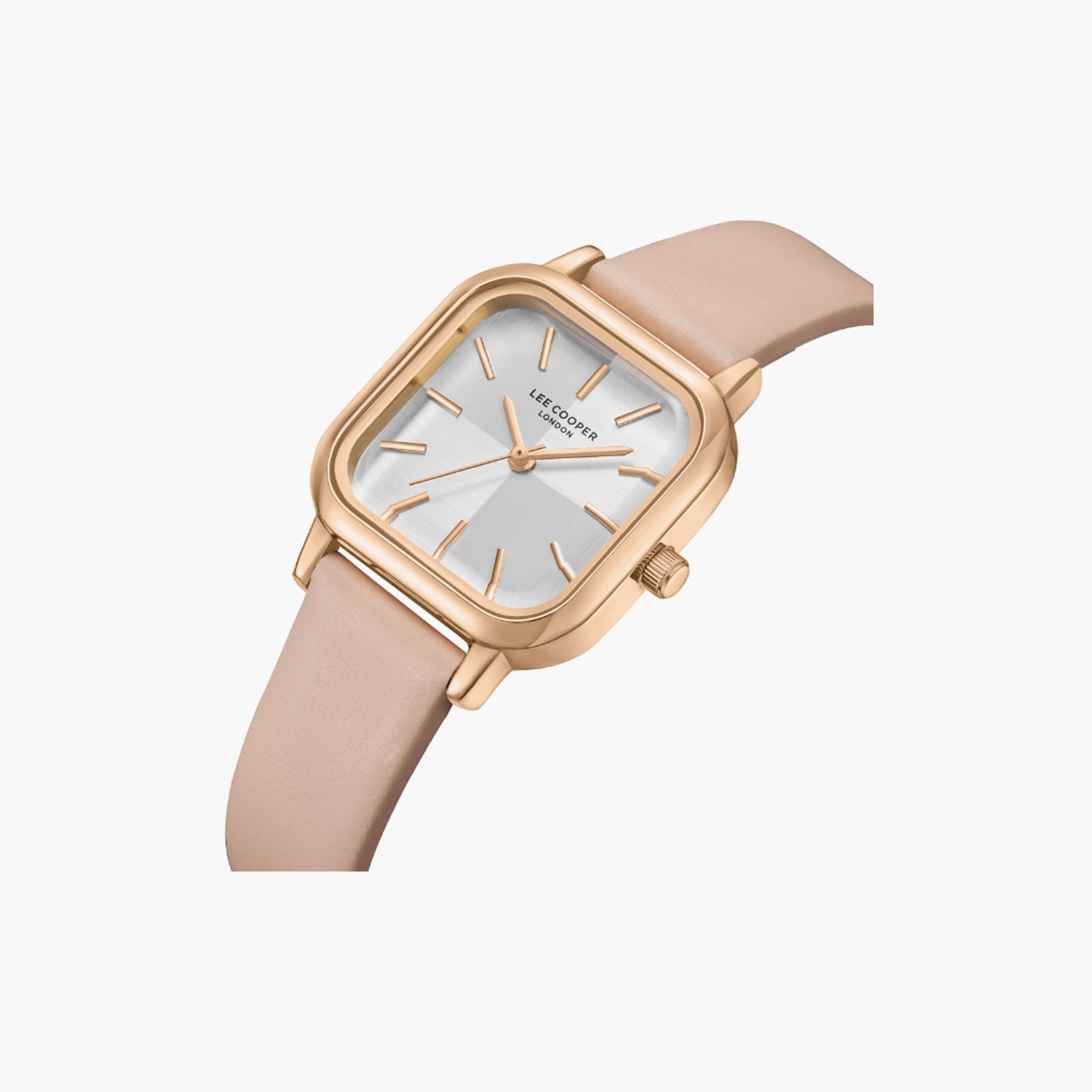 LC08152.438 | لي كوبر ساعة حريمي أنالوج من الجلد الطبيعي وردي مقاس 26 مم-women-watchesandjewellery-watches-image-4