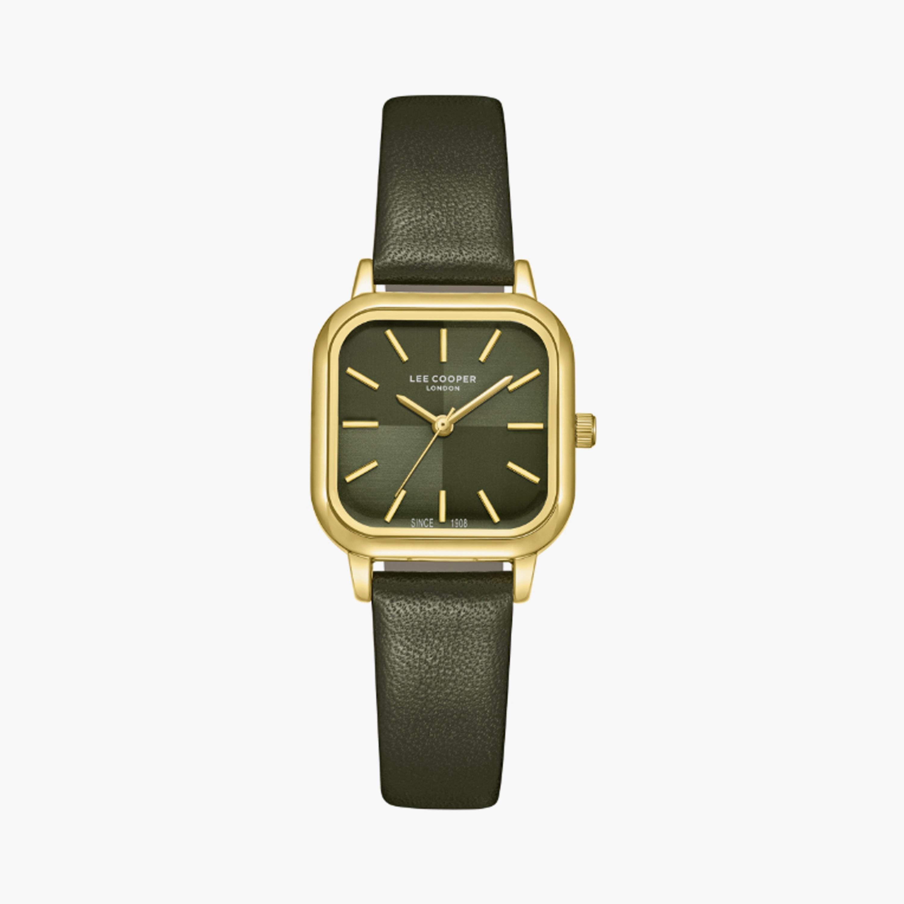 Lee Cooper Women's 26 MM Dark Green Analog Leather Watch | LC08152.177-women-watchesandjewellery-watches-image-1