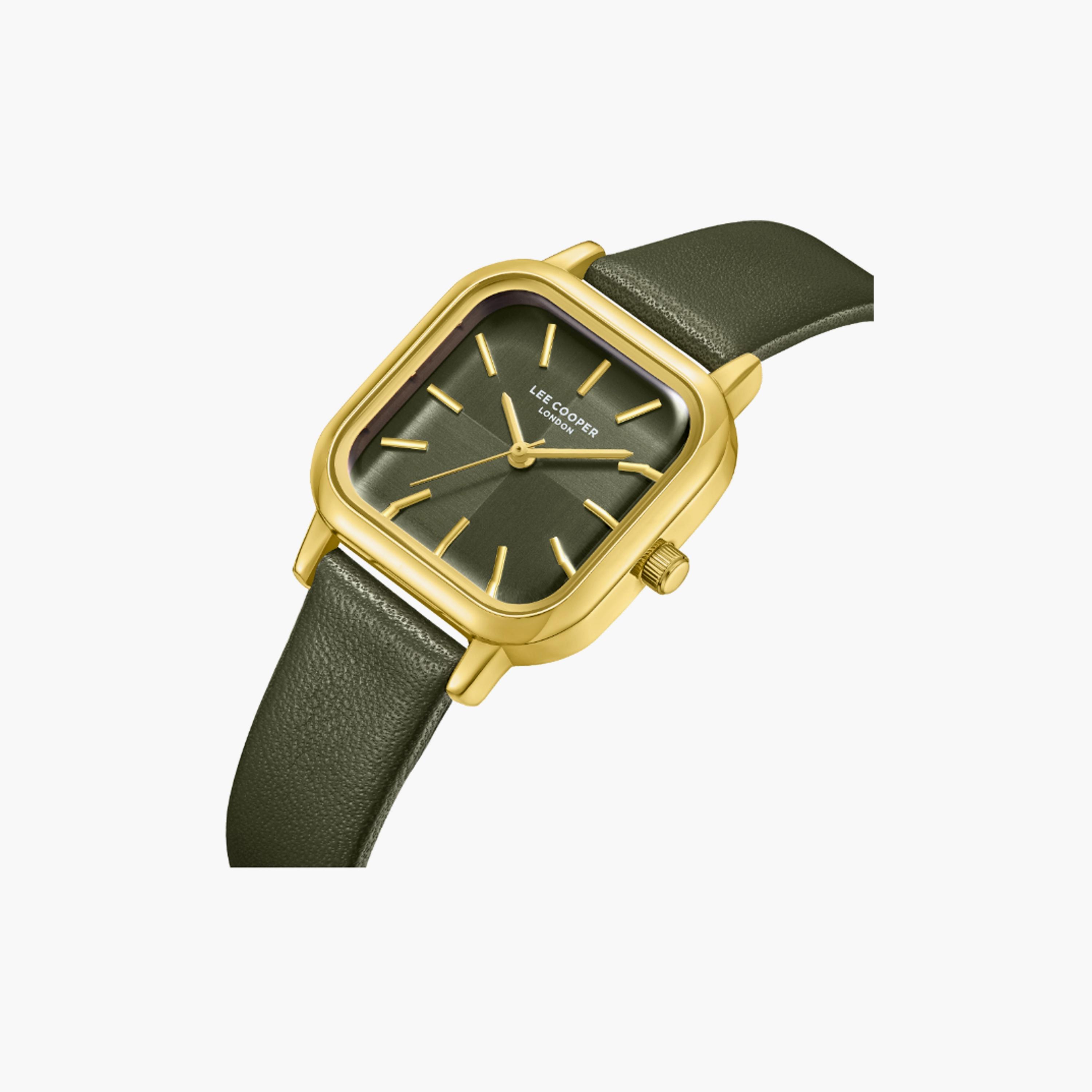 LC08152.177 | لي كوبر ساعة حريمي أنالوج من الجلد الطبيعي أخضر غامق مقاس 26 مم-women-watchesandjewellery-watches-image-4