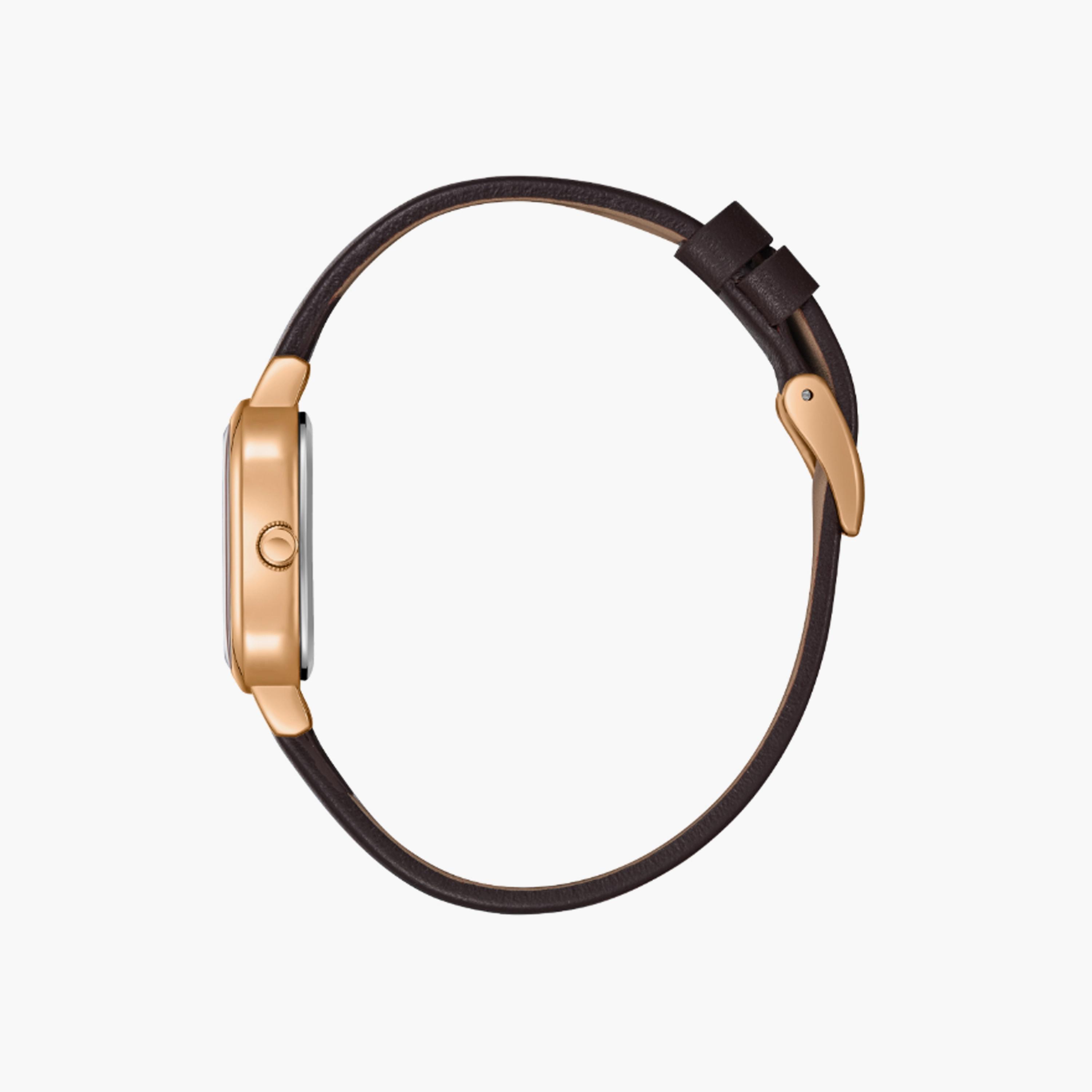 LC08152.462 | لي كوبر ساعة حريمي أنالوج من الجلد الطبيعي بني غامق مقاس 26 مم-women-watchesandjewellery-watches-image-2