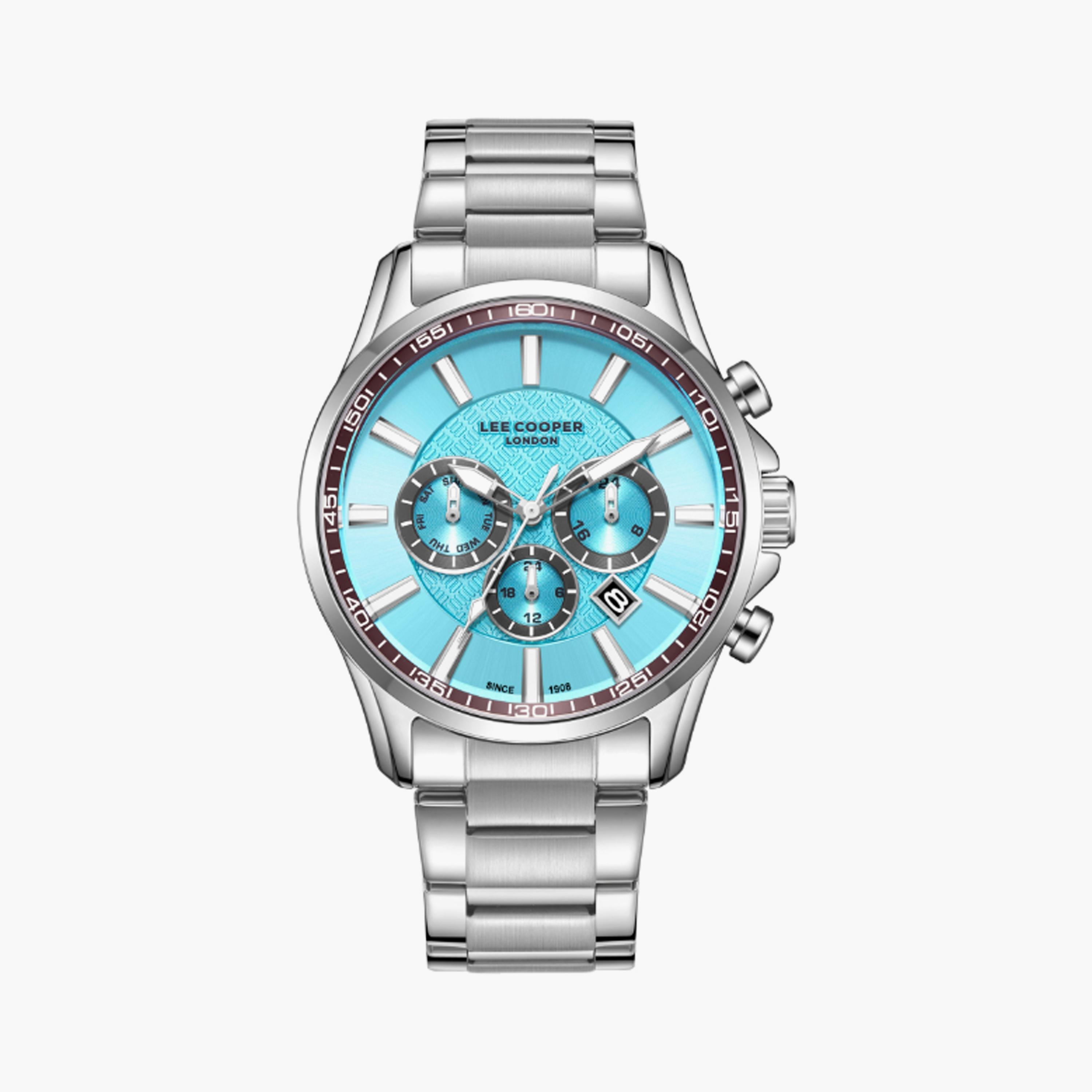 Lee Cooper Men's 44 MM Silver Multi-Function Stainless Steel Watch | LC08149.300-men-watchesandjewellery-watches-image-1