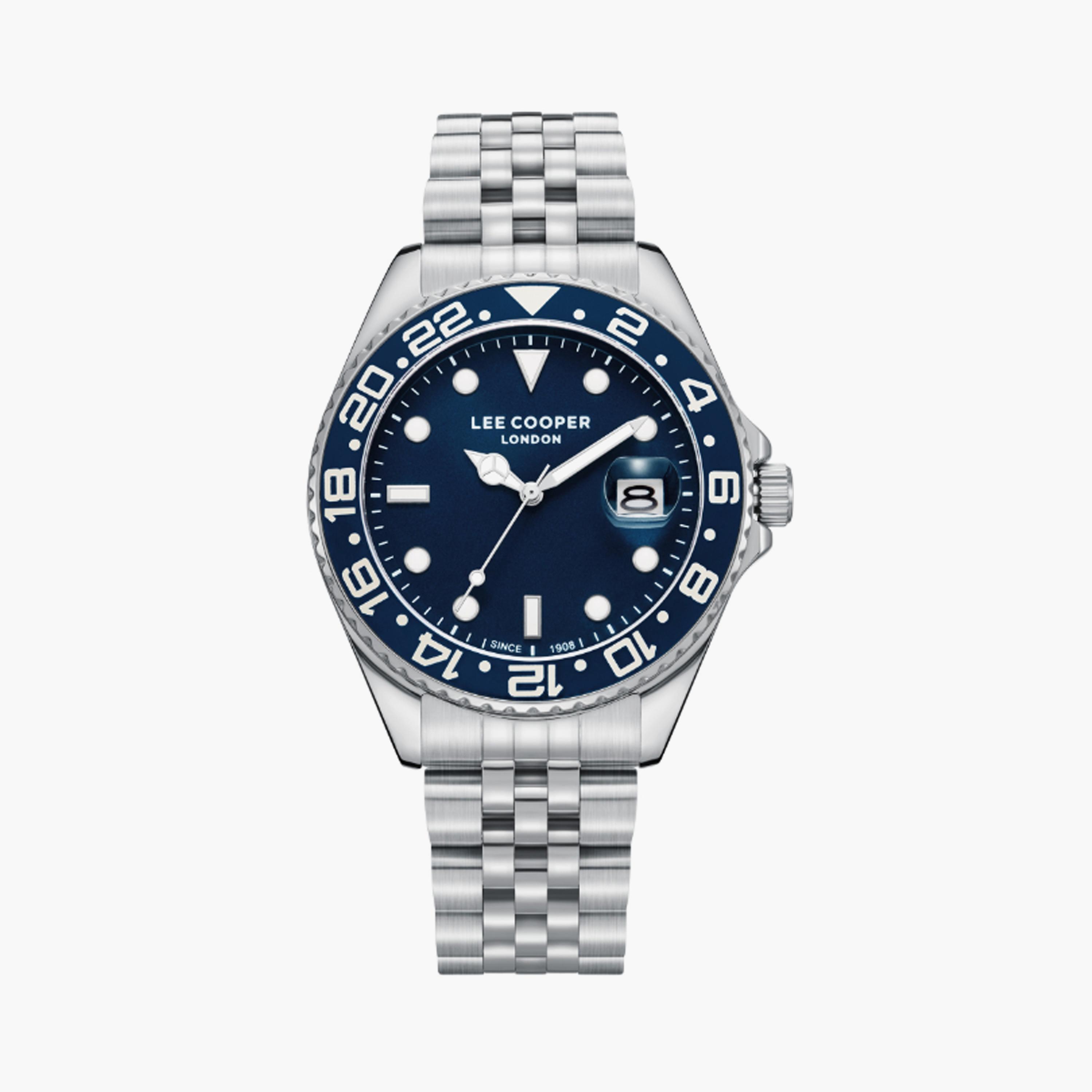 Lee Cooper Men's 42 MM Silver Analog Stainless Steel Watch | LC08142.390-men-watchesandjewellery-watches-image-1