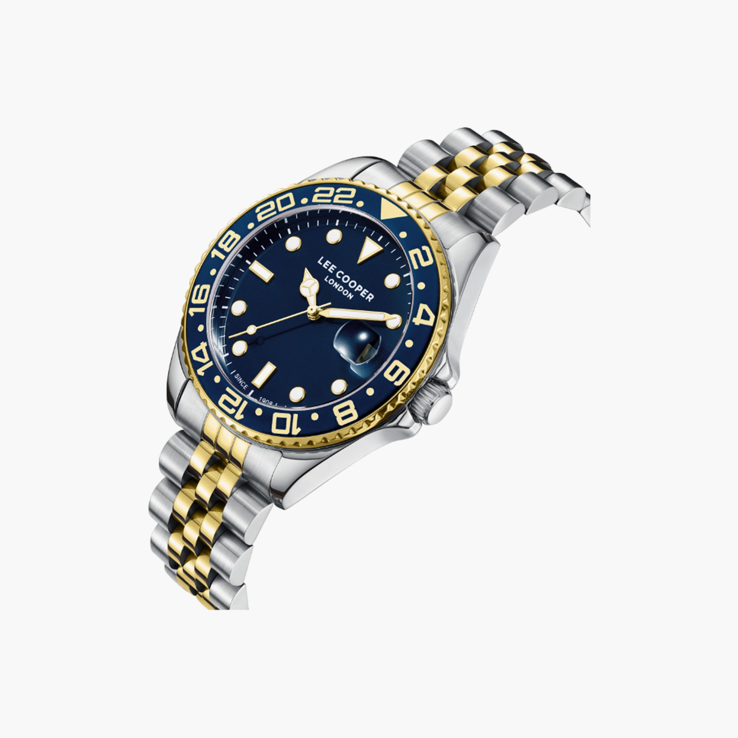 Lee Cooper Men's 42 MM Silver & Gold Analog Stainless Steel Watch | LC08142.290-men-watchesandjewellery-watches-image-4