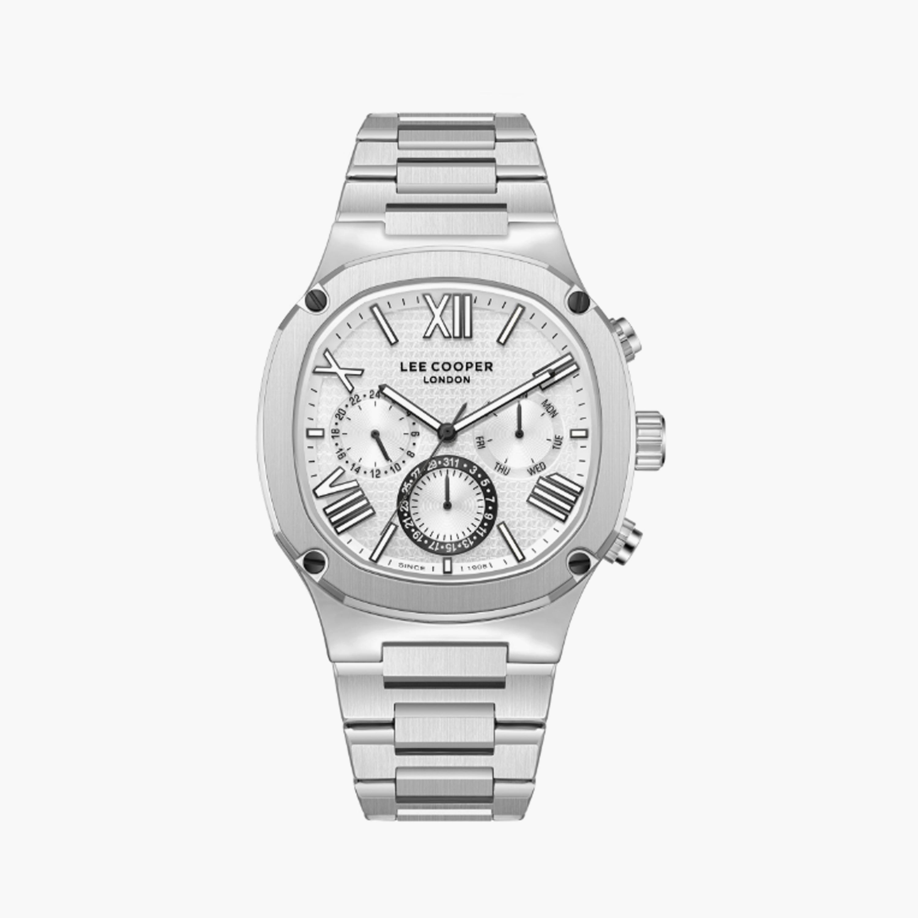 Lee Cooper Men's 43 MM Silver Multi-Function Stainless Steel Watch | LC08146.330-men-watchesandjewellery-watches-image-1