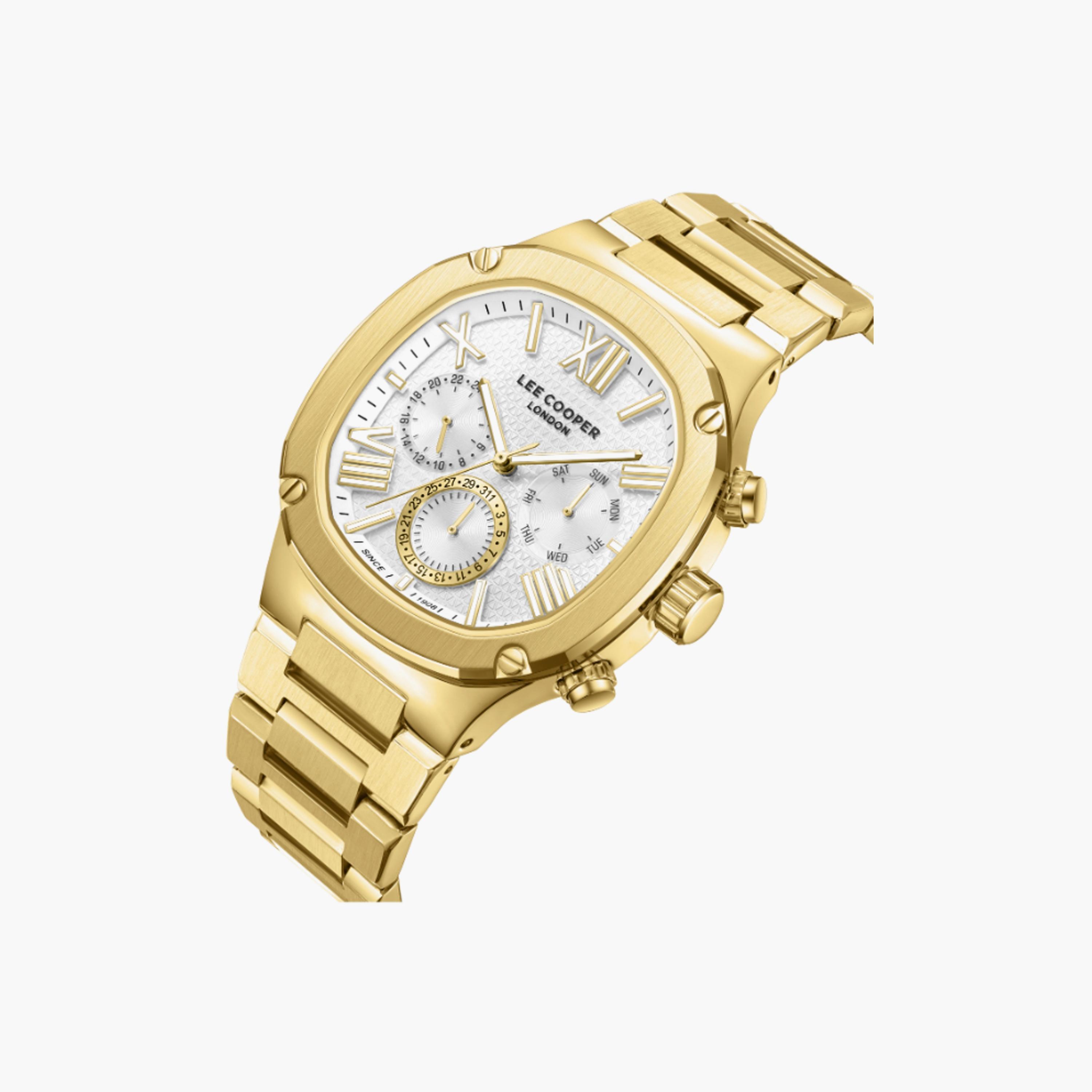 LC08146.130 | لي كوبر ساعة للرجال أنالوج متعددة الوظائف ستانلس ستيل ذهبي مقاس 43 مم-men-watchesandjewellery-watches-image-4