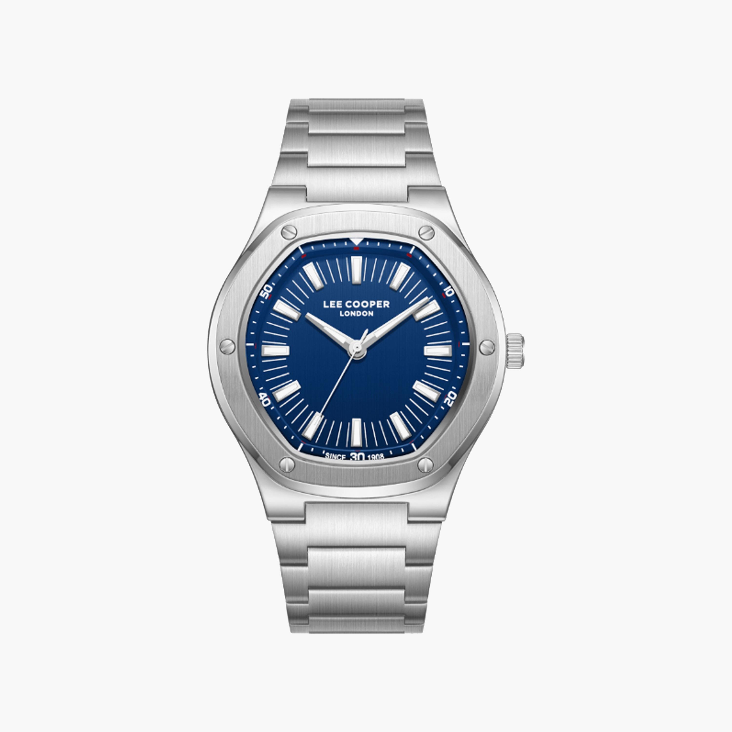 Lee Cooper Men's 41 MM Silver Analog Stainless Steel Watch | LC08145.390-men-watchesandjewellery-watches-image-1