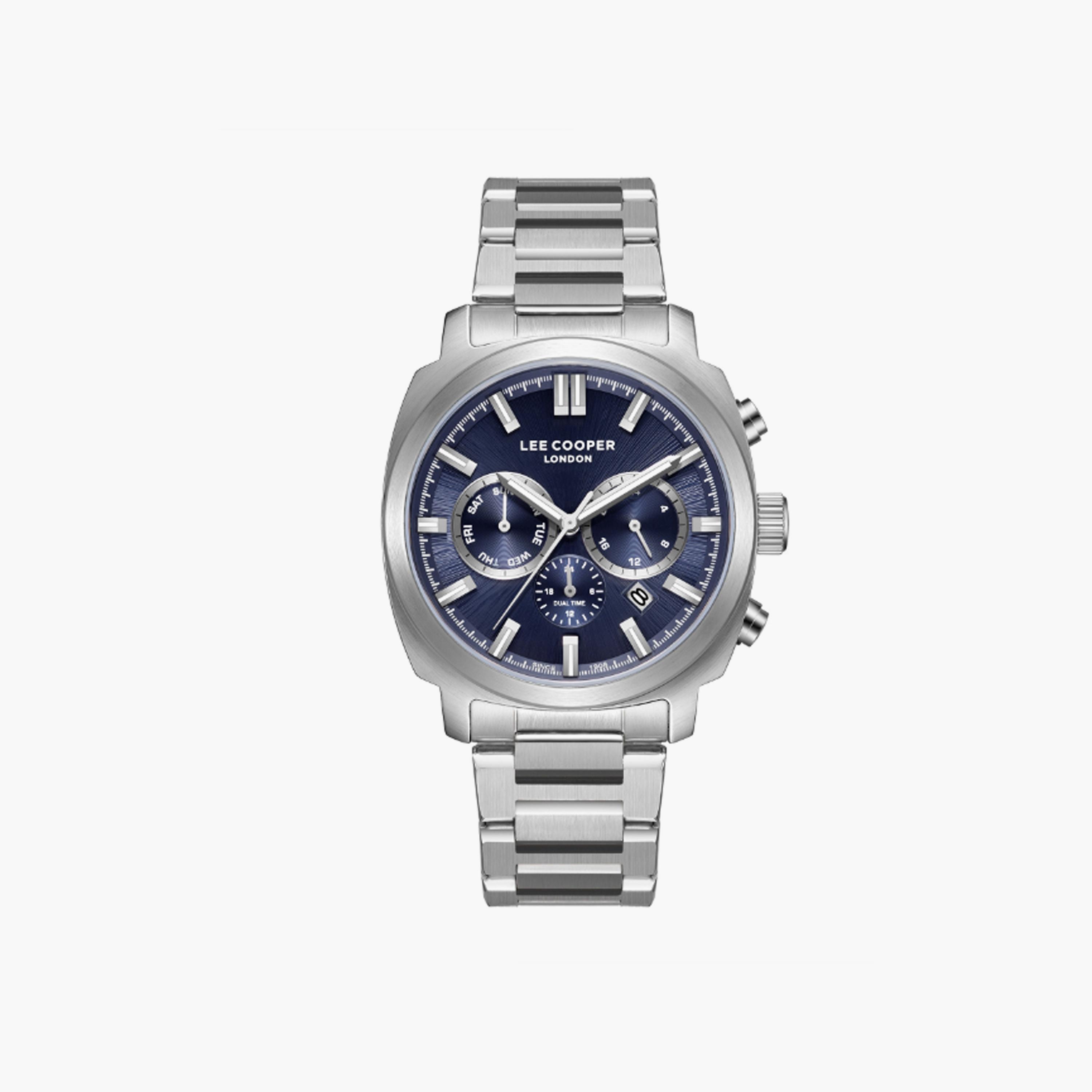 Lee Cooper Men's 42 MM Silver Multi-Function Stainless Steel Watch | LC08144.390-men-watchesandjewellery-watches-image-1