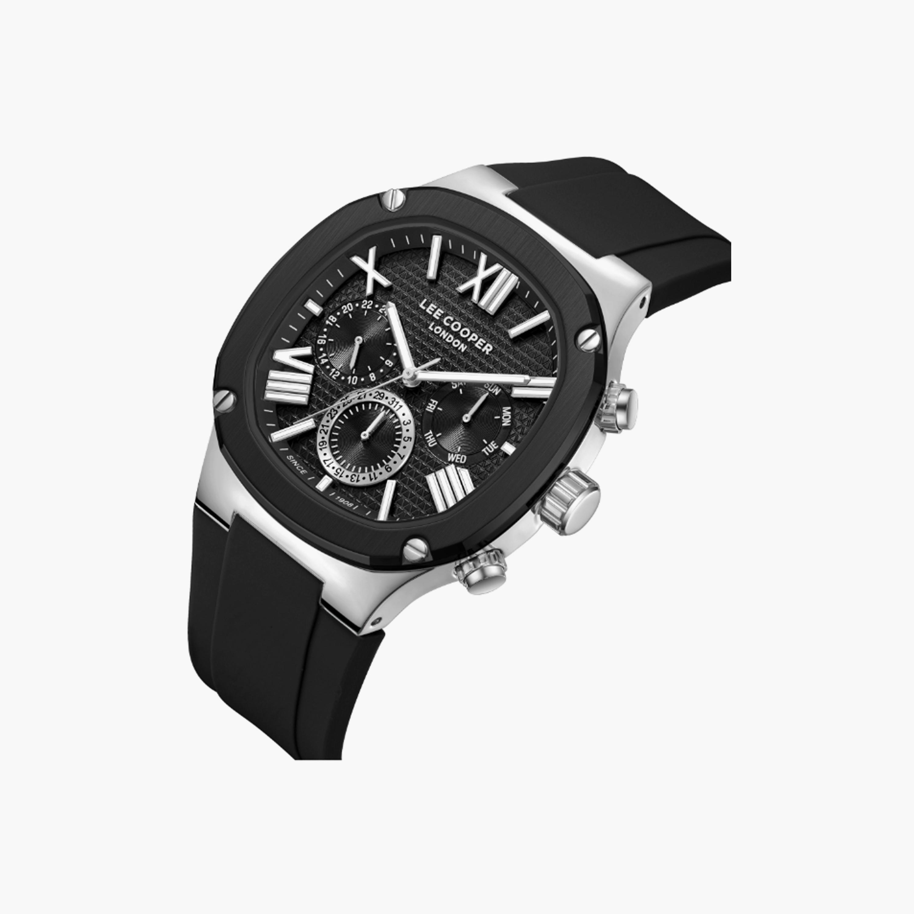 Lee Cooper Men's 43 MM Black Multi-Function Silicone Watch | LC08150.351-men-watchesandjewellery-watches-image-4