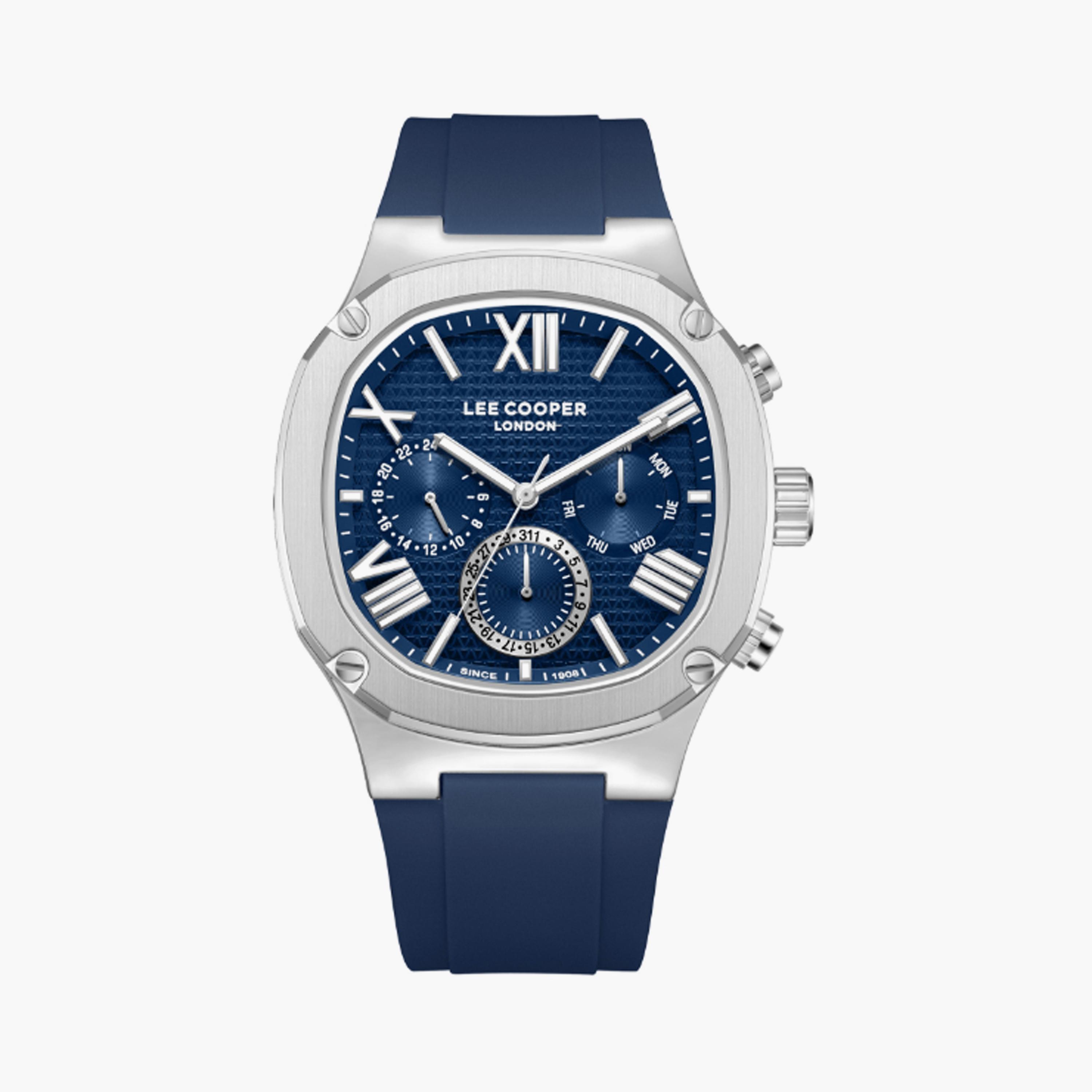 LC08150.399 | لي كوبر ساعة للرجال أنالوج متعددة الوظائف من سيليكون ازرق مقاس 43 مم-men-watchesandjewellery-watches-image-1