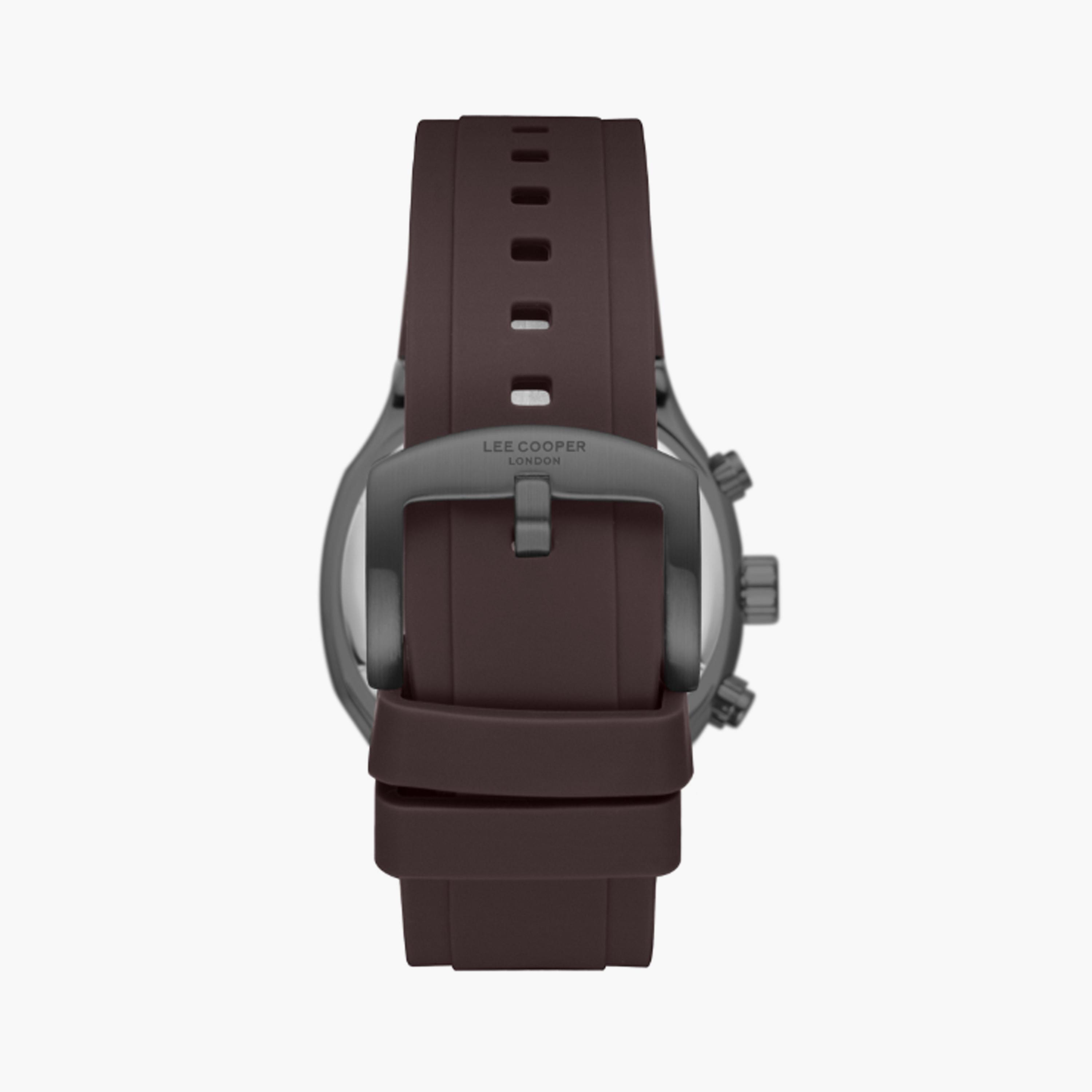 Lee Cooper Men's 43 MM Dark Brown Multi-Function Silicone Watch | LC08150.062-men-watchesandjewellery-watches-image-3