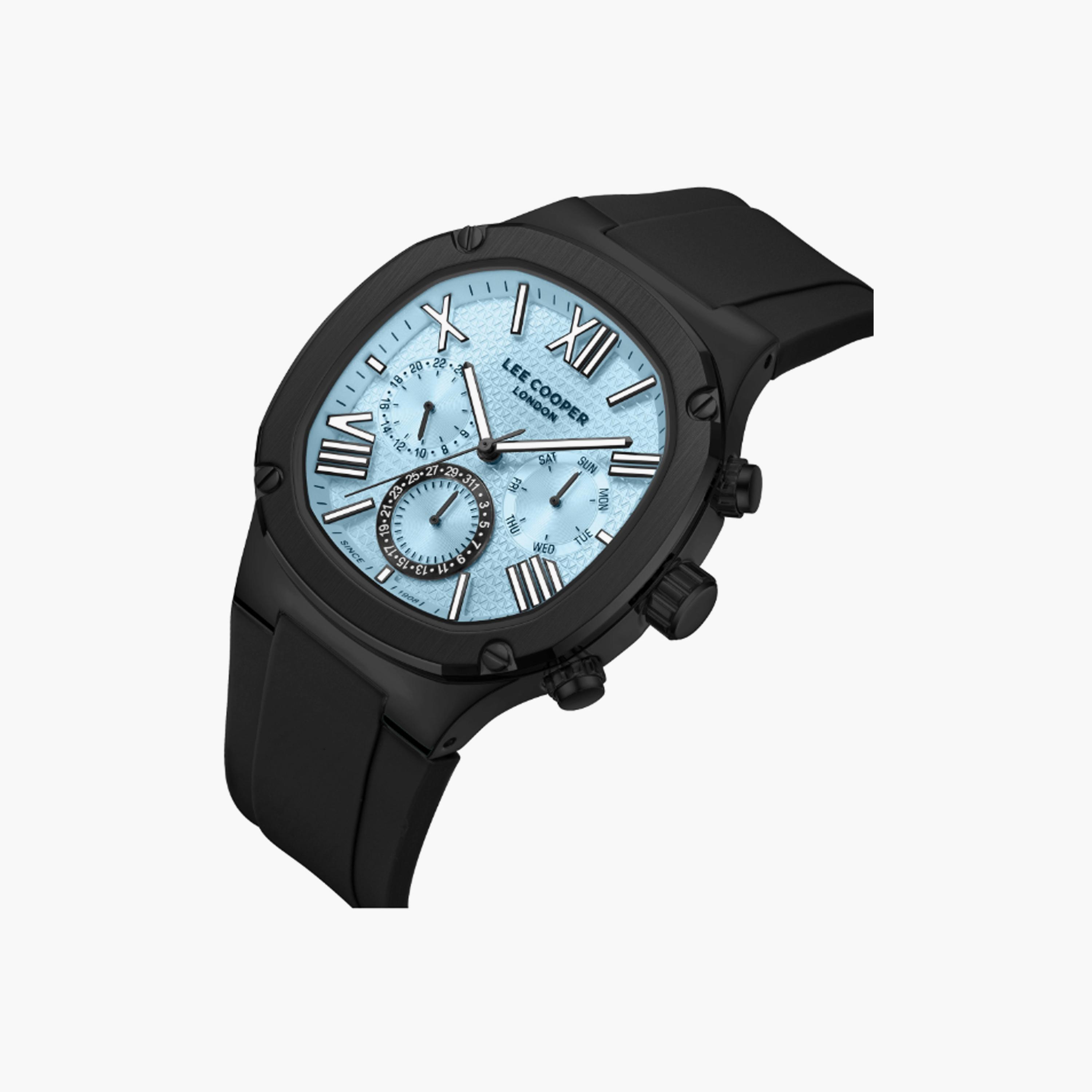 LC08150.001 | لي كوبر ساعة للرجال أنالوج متعددة الوظائف من سيليكون اسود مقاس 43 مم-men-watchesandjewellery-watches-image-4