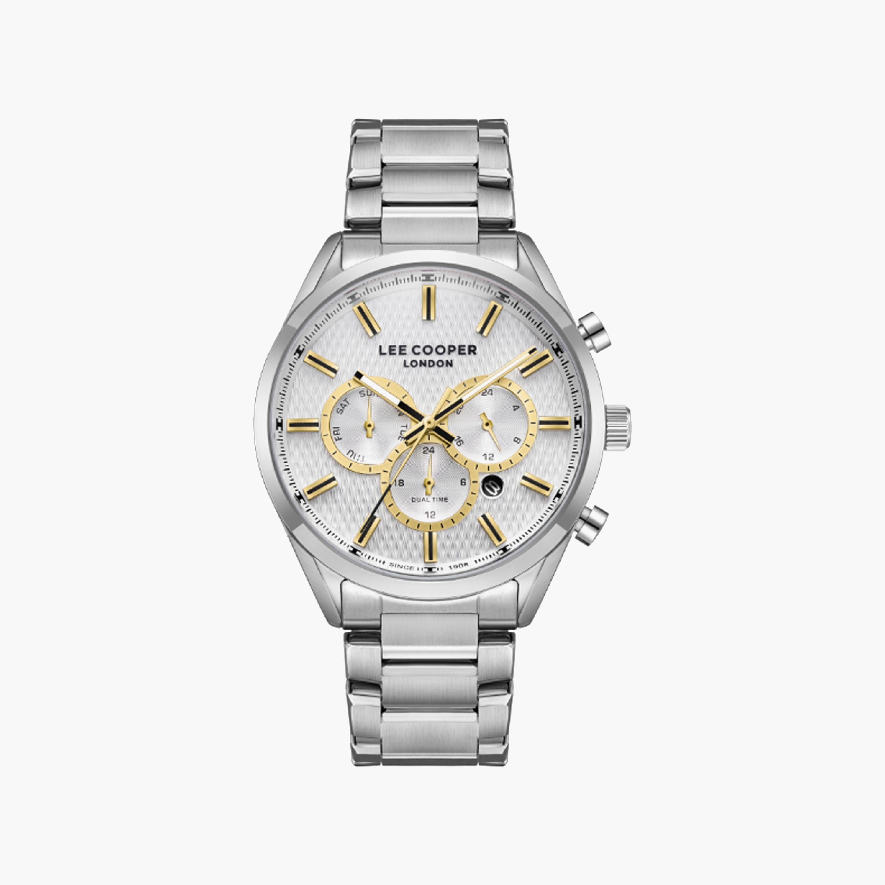 Lee Cooper Men's 44 MM Silver Multi-Function Stainless Steel Watch | LC08153.330-men-watchesandjewellery-watches-image-1