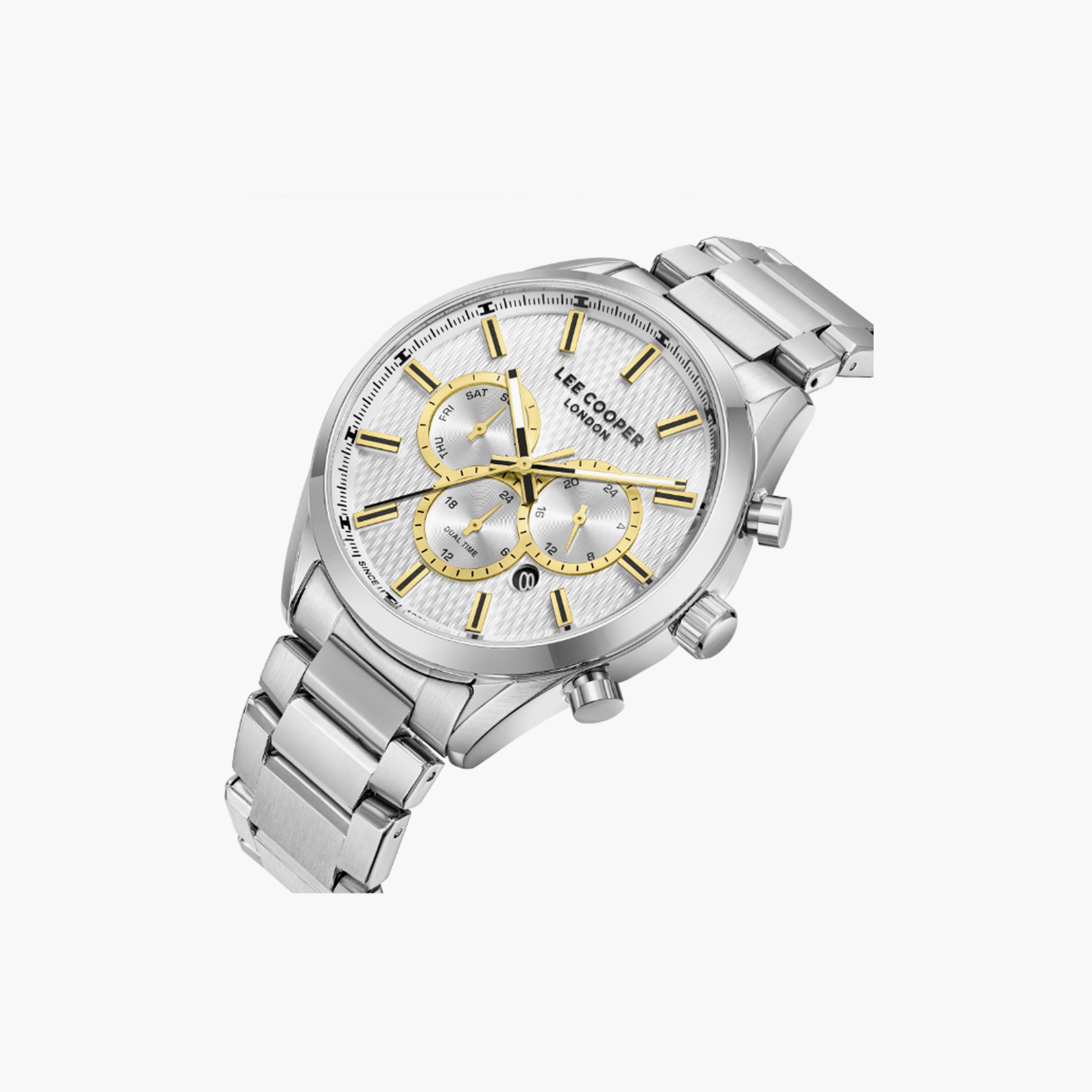 Lee Cooper Men's 44 MM Silver Multi-Function Stainless Steel Watch | LC08153.330-men-watchesandjewellery-watches-image-4