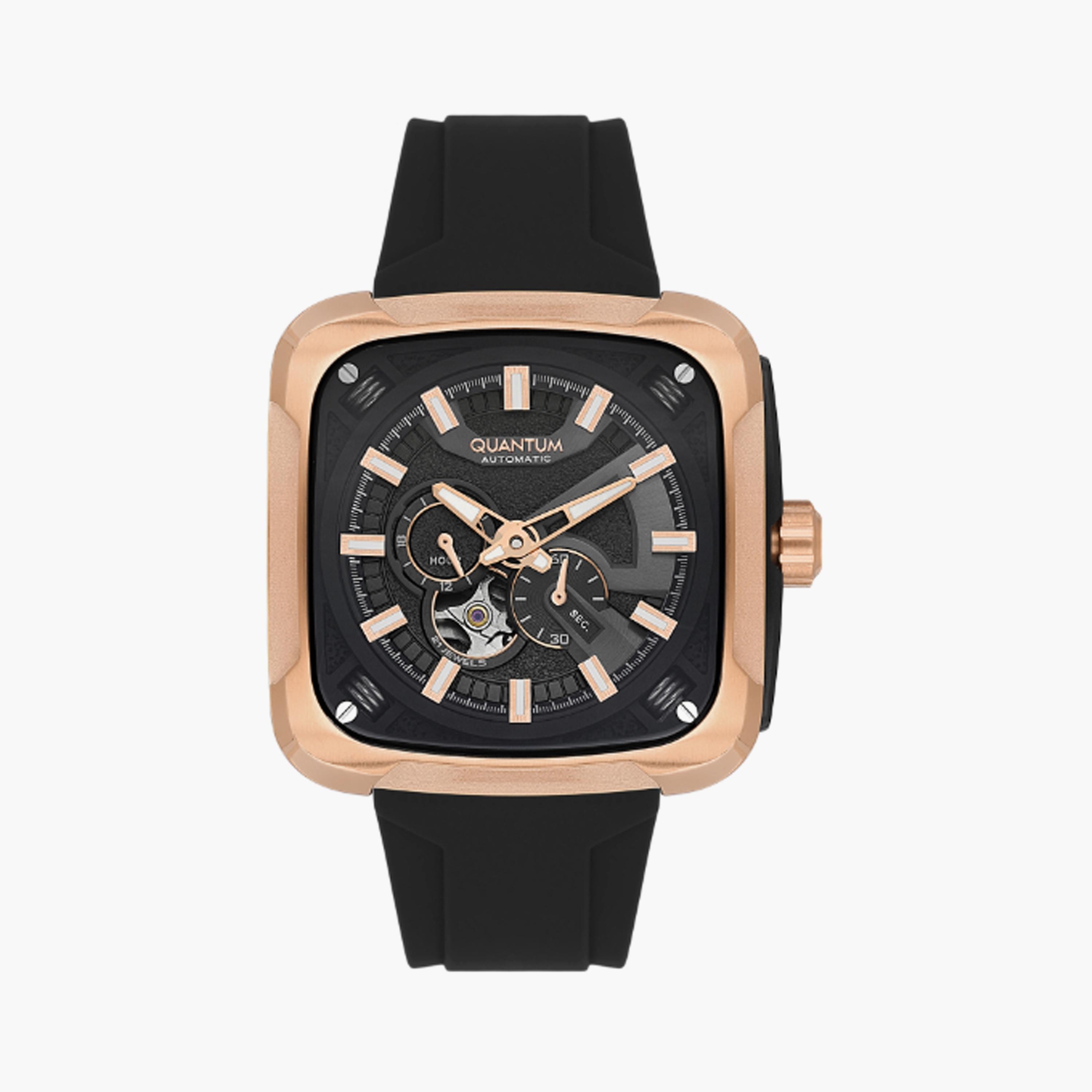 QMG1135.451 | ساعة للرجال اوتوماتيك بسوار سيليكون من كوانتوم اسود مقاس 45 مم-men-watchesandjewellery-watches-image-1