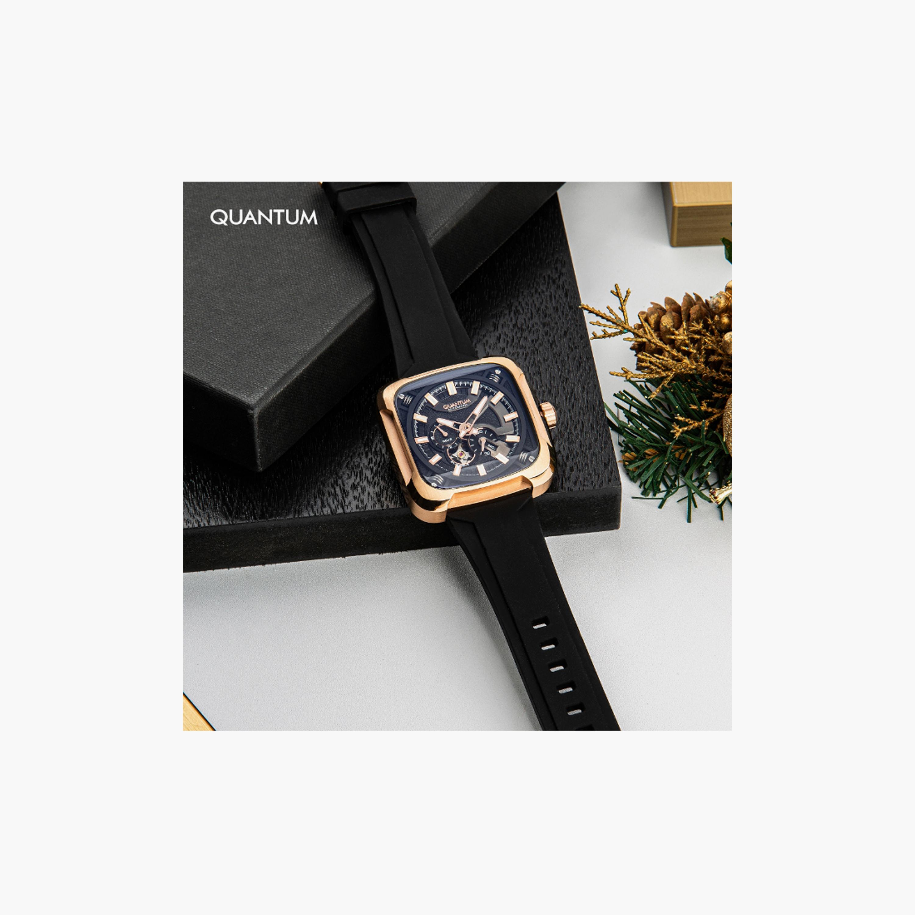 QMG1135.451 | ساعة للرجال اوتوماتيك بسوار سيليكون من كوانتوم اسود مقاس 45 مم-men-watchesandjewellery-watches-image-4