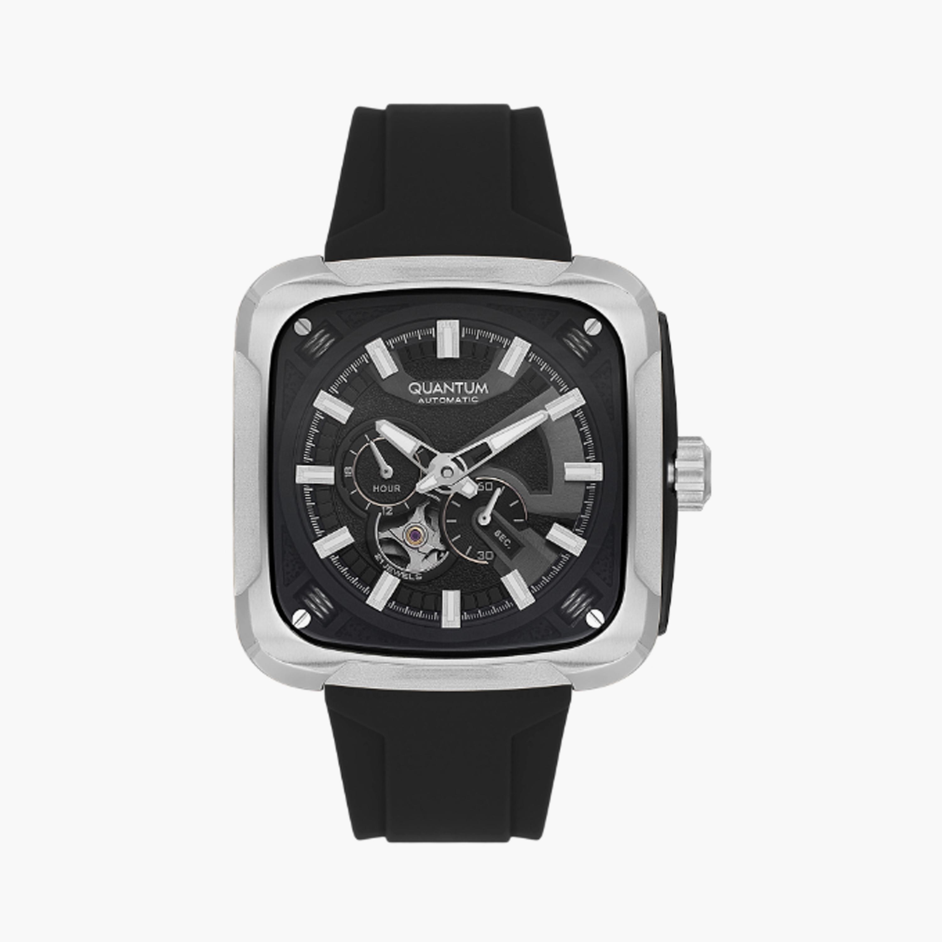 QMG1135.351 | ساعة للرجال اوتوماتيك بسوار سيليكون من كوانتوم اسود مقاس 45 مم-men-watchesandjewellery-watches-image-1