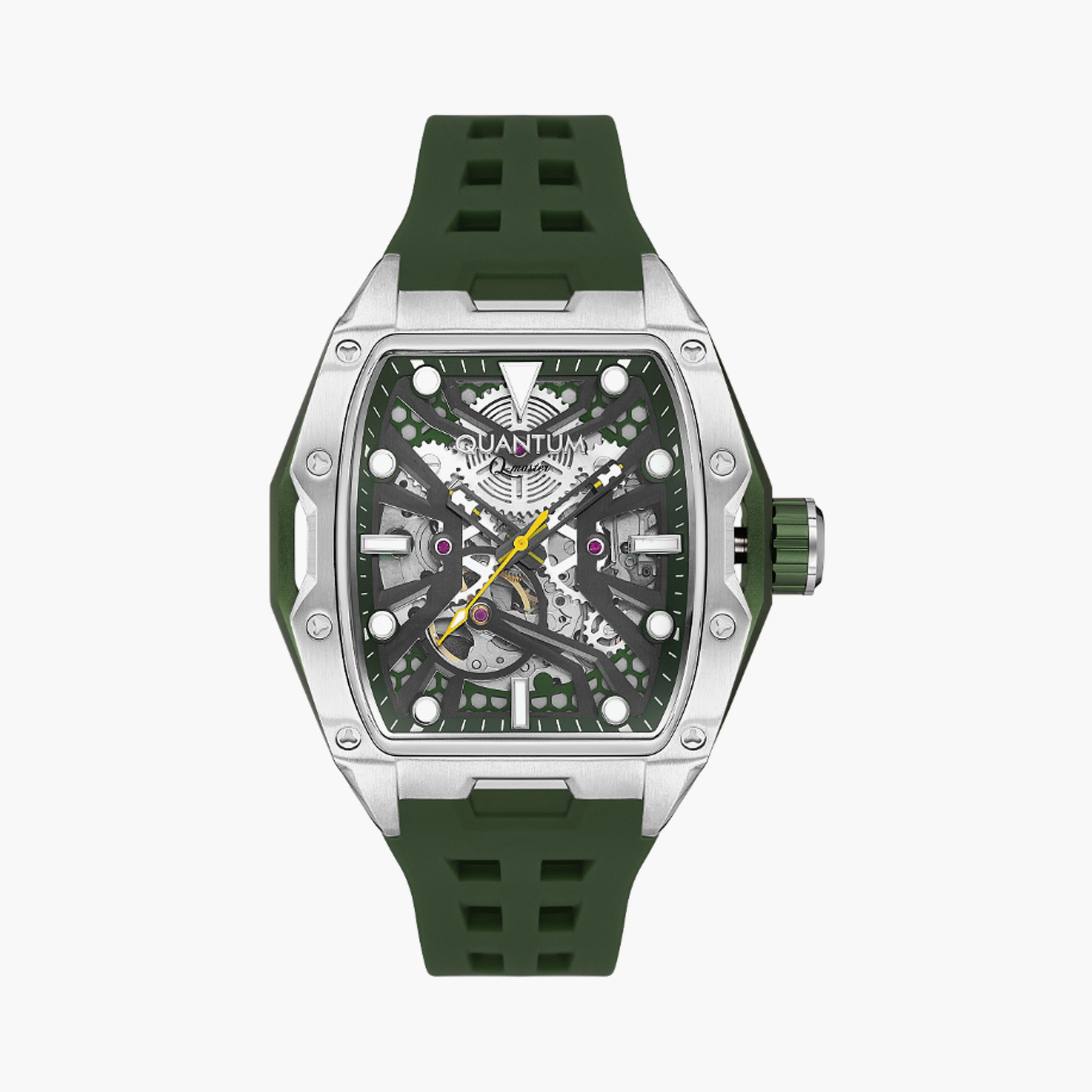 QMG1103.355 | ساعة للرجال اوتوماتيك بسوار سيليكون من كوانتوم اخضر مقاس 47 مم-men-watchesandjewellery-watches-image-1