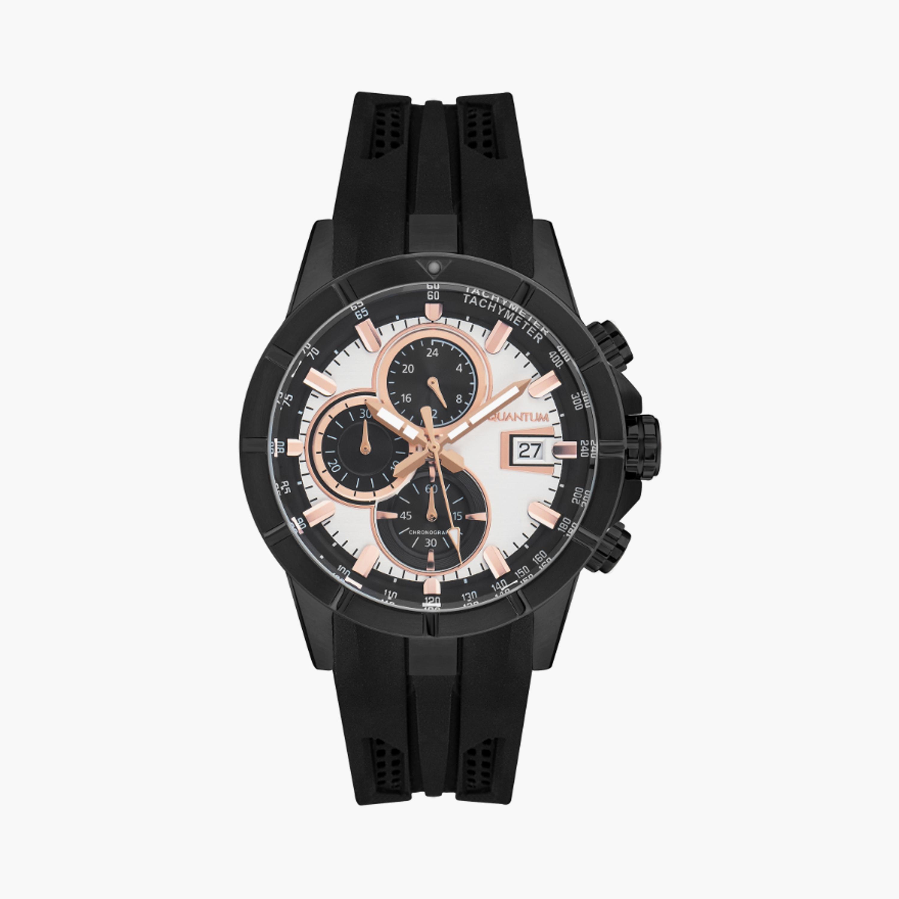HNG893.631 | ساعة للرجال كرونوغراف بسوار سيليكون من كوانتوم اسود مقاس 47 مم-men-watchesandjewellery-watches-image-1