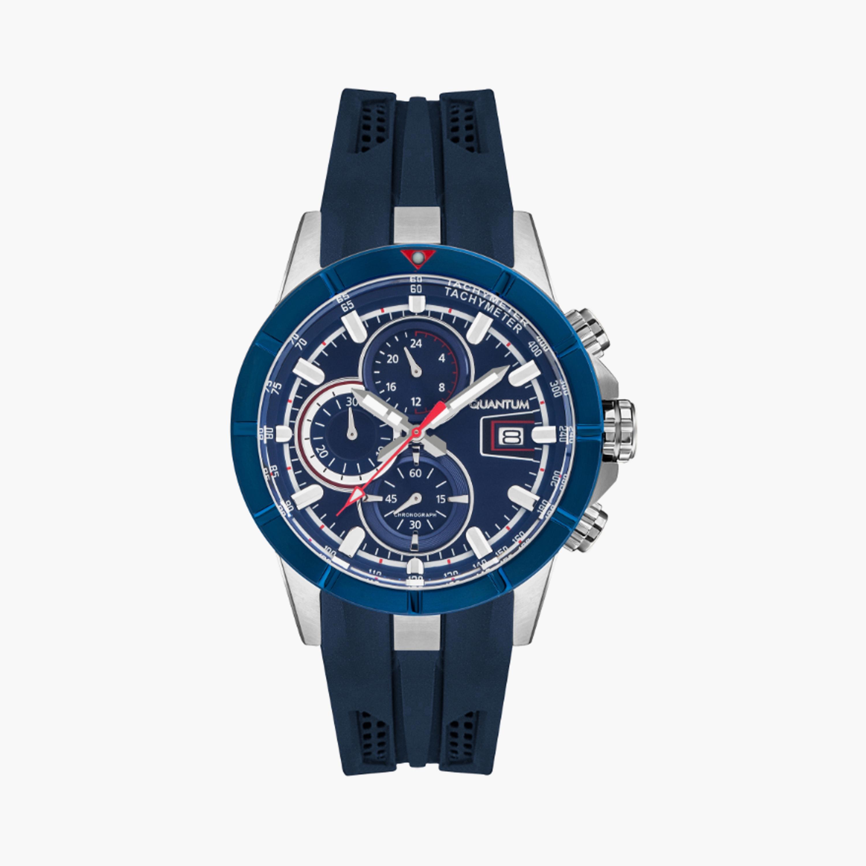 HNG893.399 | ساعة للرجال كرونوغراف بسوار سيليكون من كوانتوم ازرق مقاس 47 مم-men-watchesandjewellery-watches-image-1