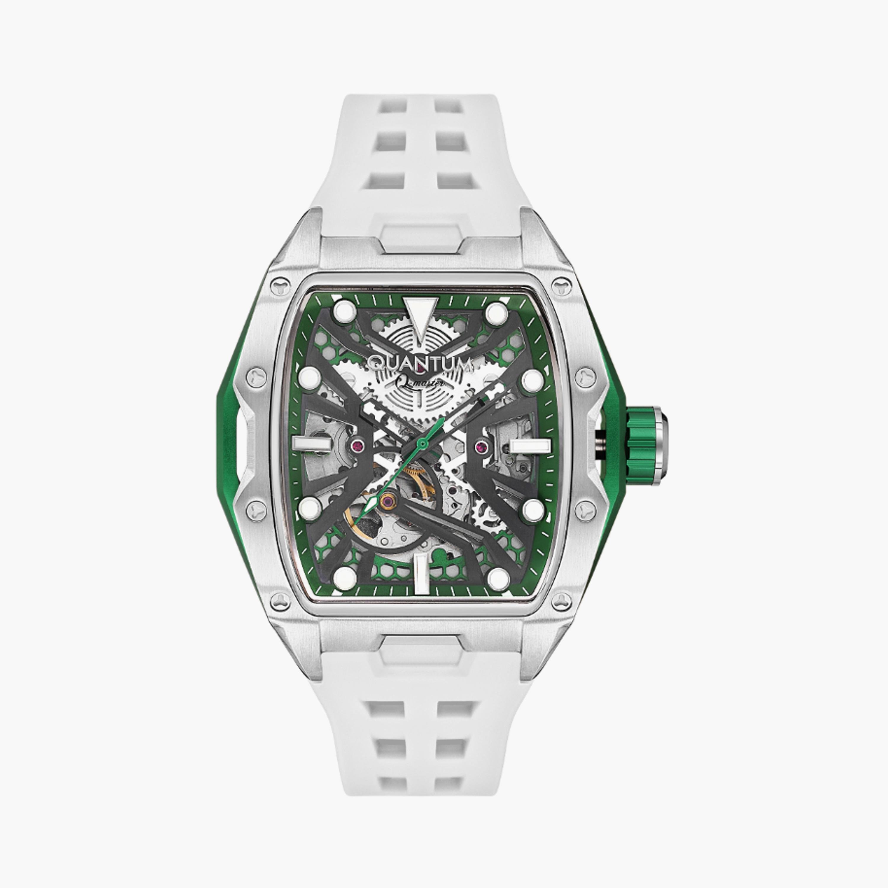 Quantum Men's 47 MM White Automatic Silicone Watch | QMG1103.353-men-watchesandjewellery-watches-image-1