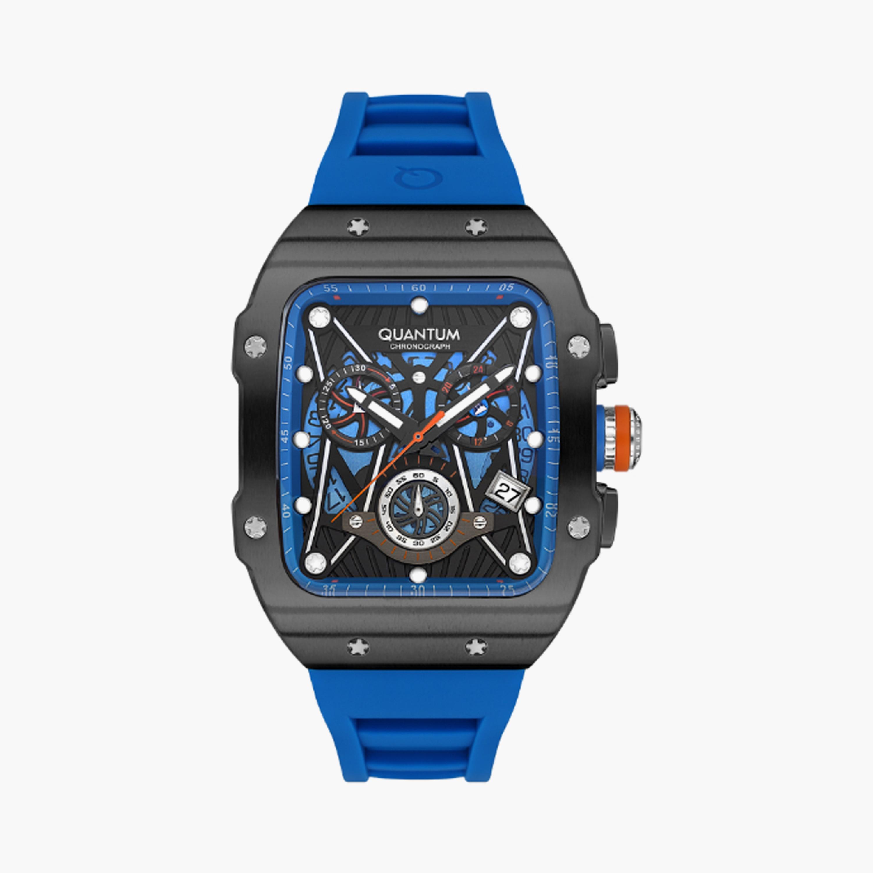 HNG1080.659 | ساعة للرجال كرونوغراف بسوار سيليكون من كوانتوم ازرق مقاس 43 مم-men-watchesandjewellery-watches-image-1
