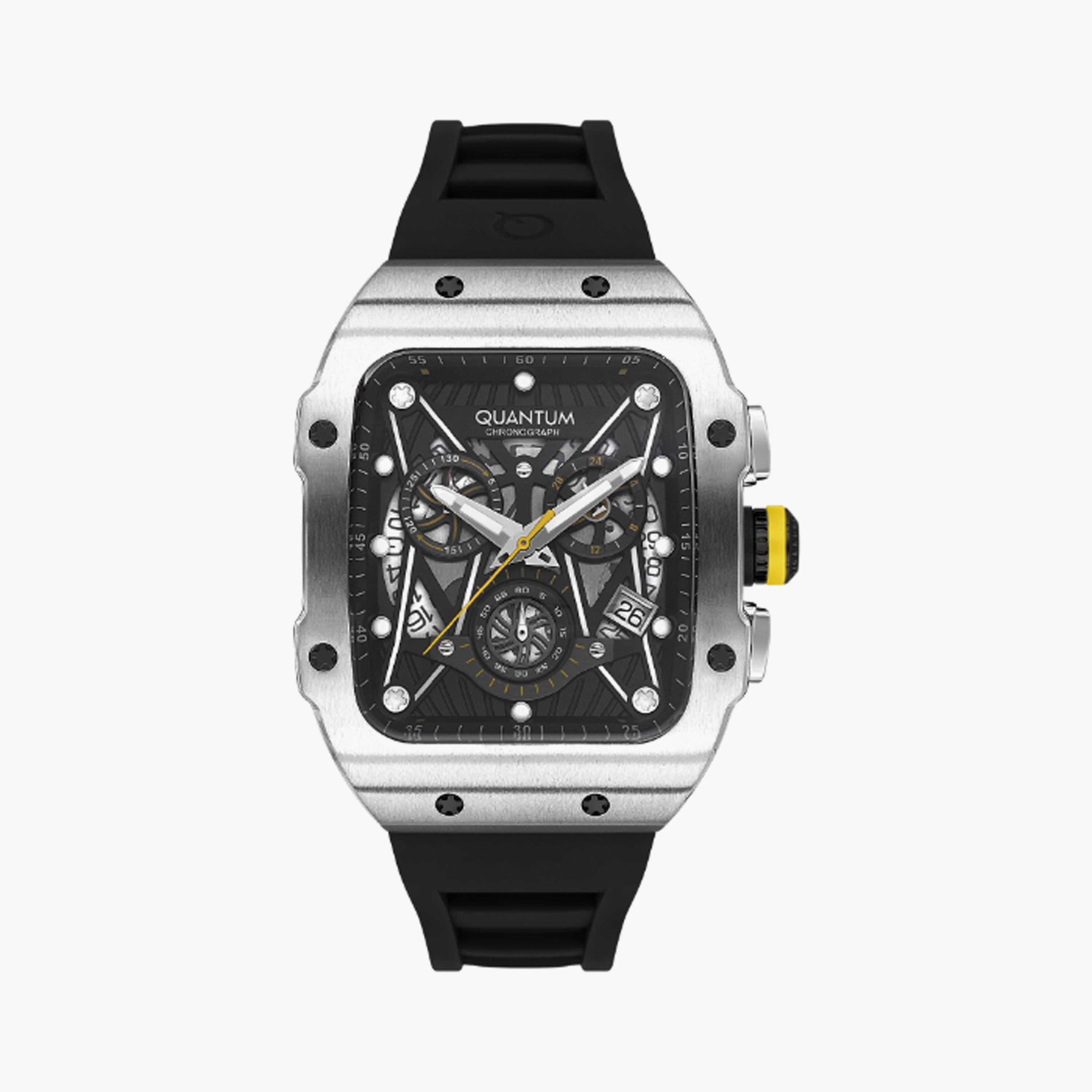 HNG1080.351 | ساعة للرجال كرونوغراف بسوار سيليكون من كوانتوم اسود مقاس 43 مم-men-watchesandjewellery-watches-image-1