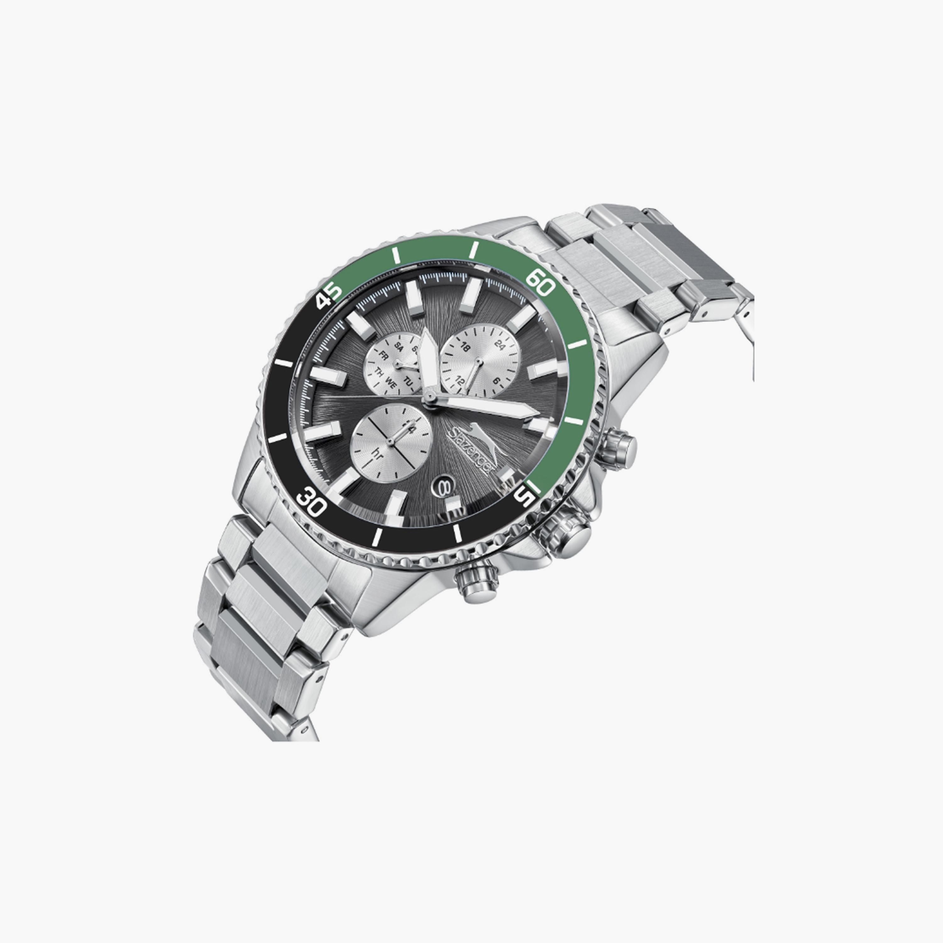 Slazenger Men's 44 MM Silver Multi-Function Stainless Steel Watch | SL.9.2410.2.03-men-watchesandjewellery-watches-image-4