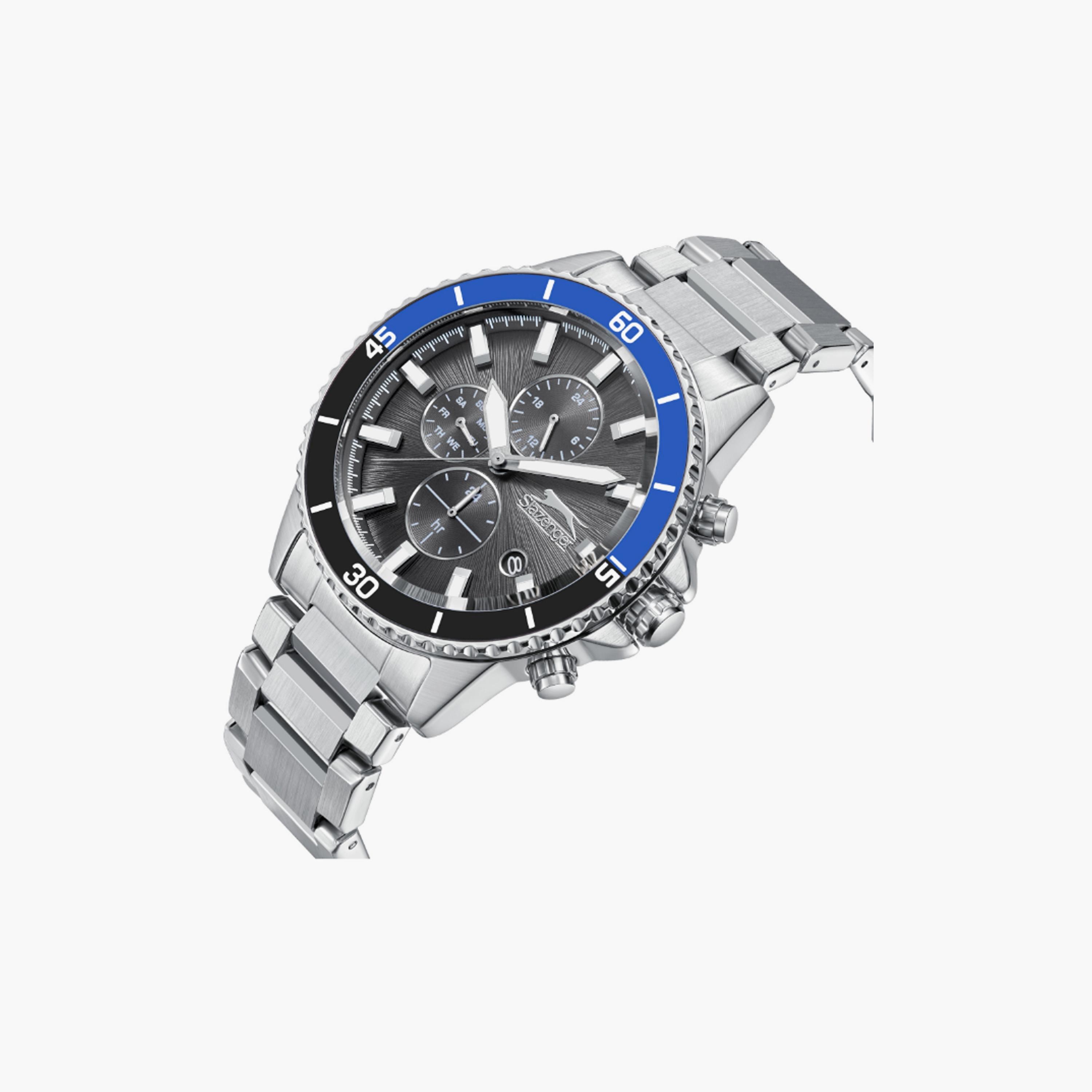 Slazenger Men's 44 MM Silver Multi-Function Stainless Steel Watch | SL.9.2410.2.05-men-watchesandjewellery-watches-image-4