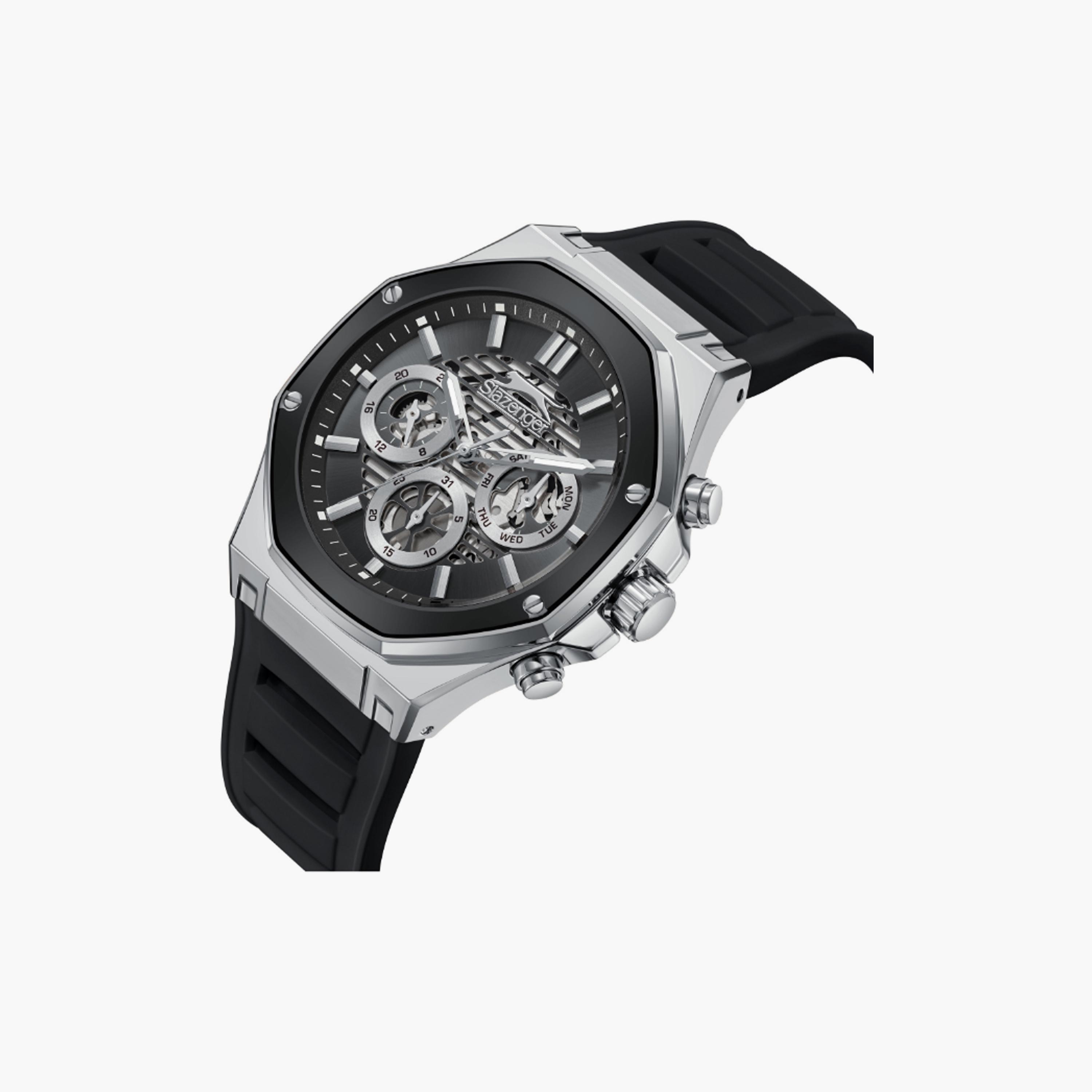 Slazenger Men's 44 MM Black Multi-Function Silicone Watch | SL.9.2390.2.01-men-watchesandjewellery-watches-image-4