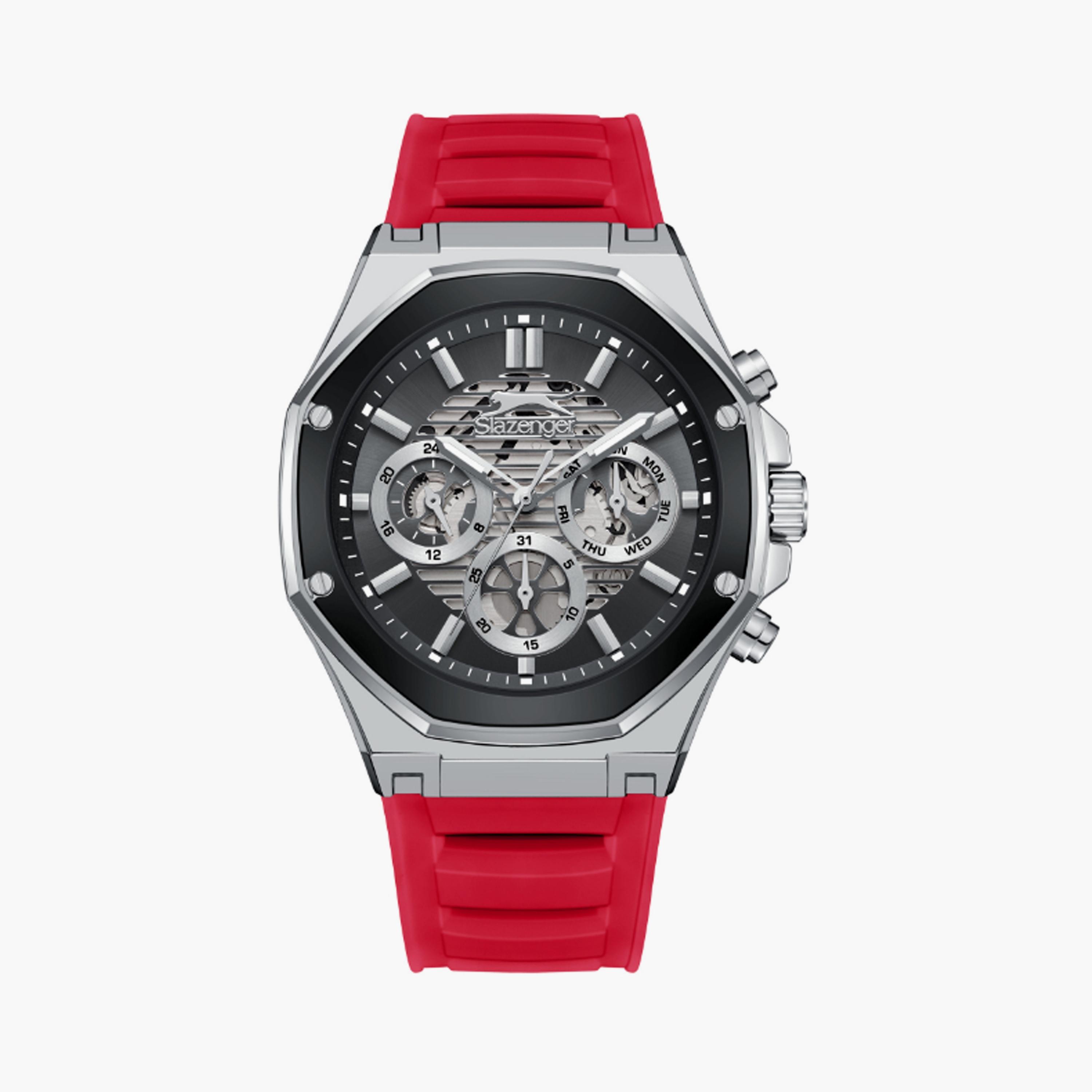 Slazenger Men's 44 MM Red Multi-Function Silicone Watch | SL.9.2390.2.08-men-watchesandjewellery-watches-image-1