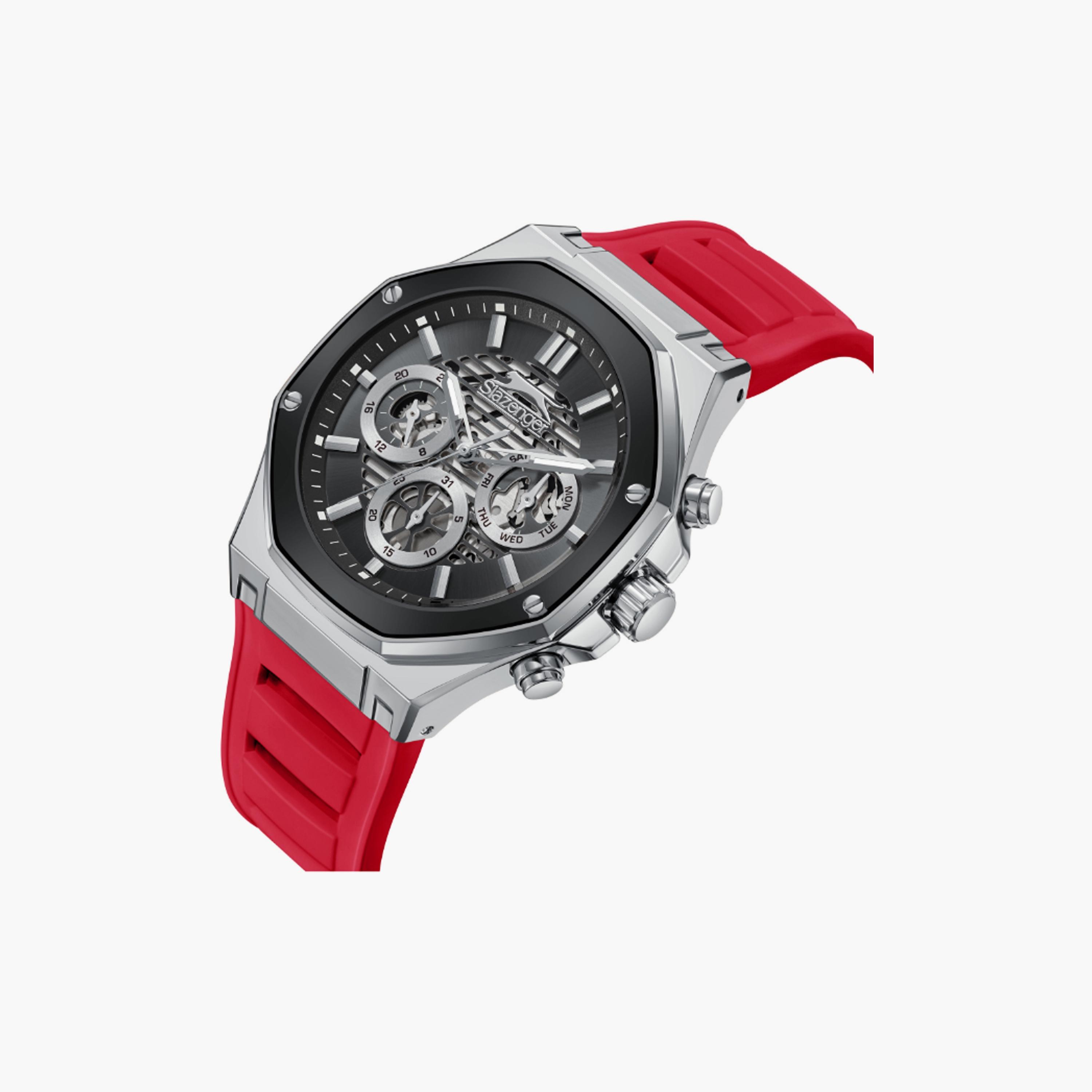 Slazenger Men's 44 MM Red Multi-Function Silicone Watch | SL.9.2390.2.08-men-watchesandjewellery-watches-image-4