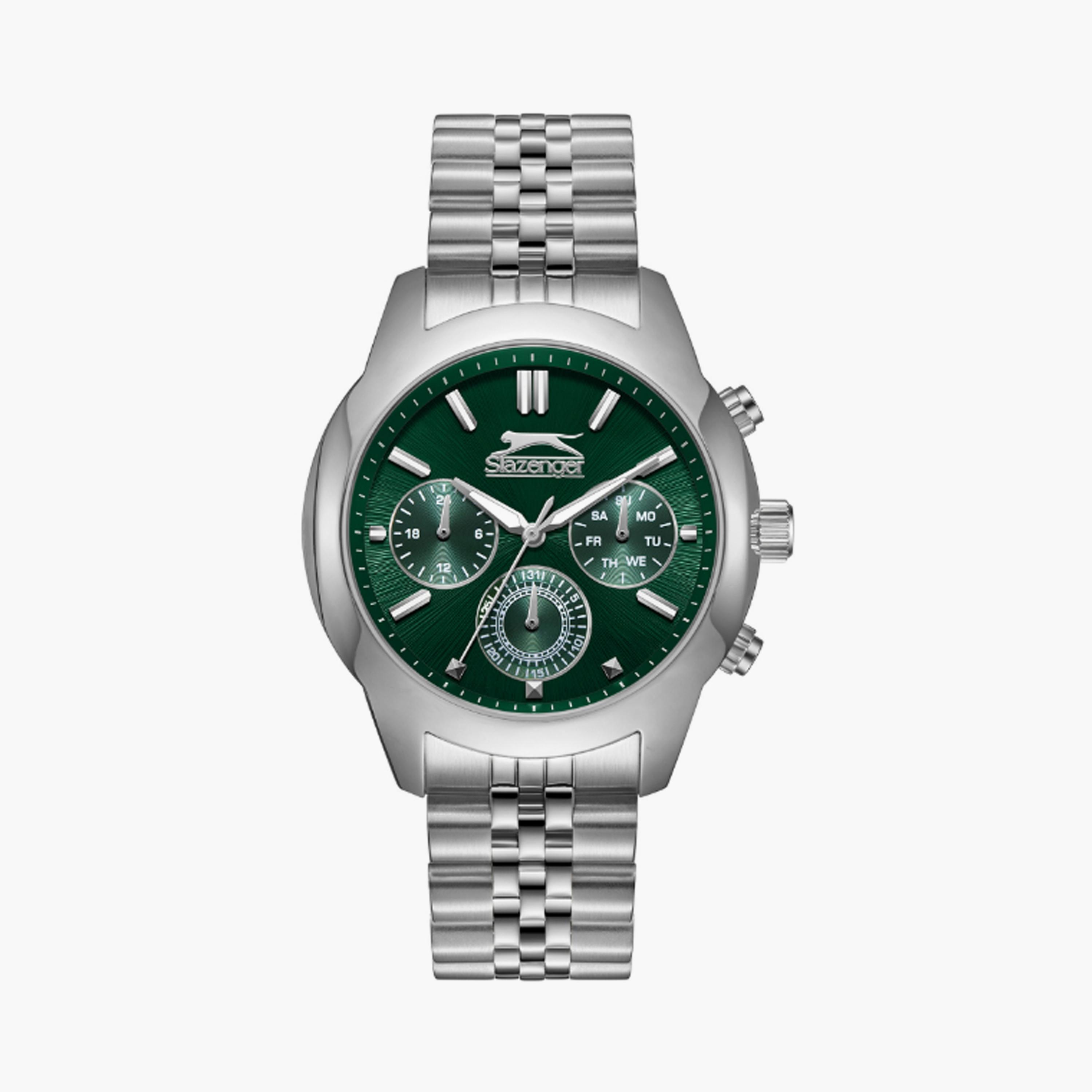 Slazenger Men's 43 MM Silver Multi-Function Stainless Steel Watch | SL.9.2407.2.04-men-watchesandjewellery-watches-image-1
