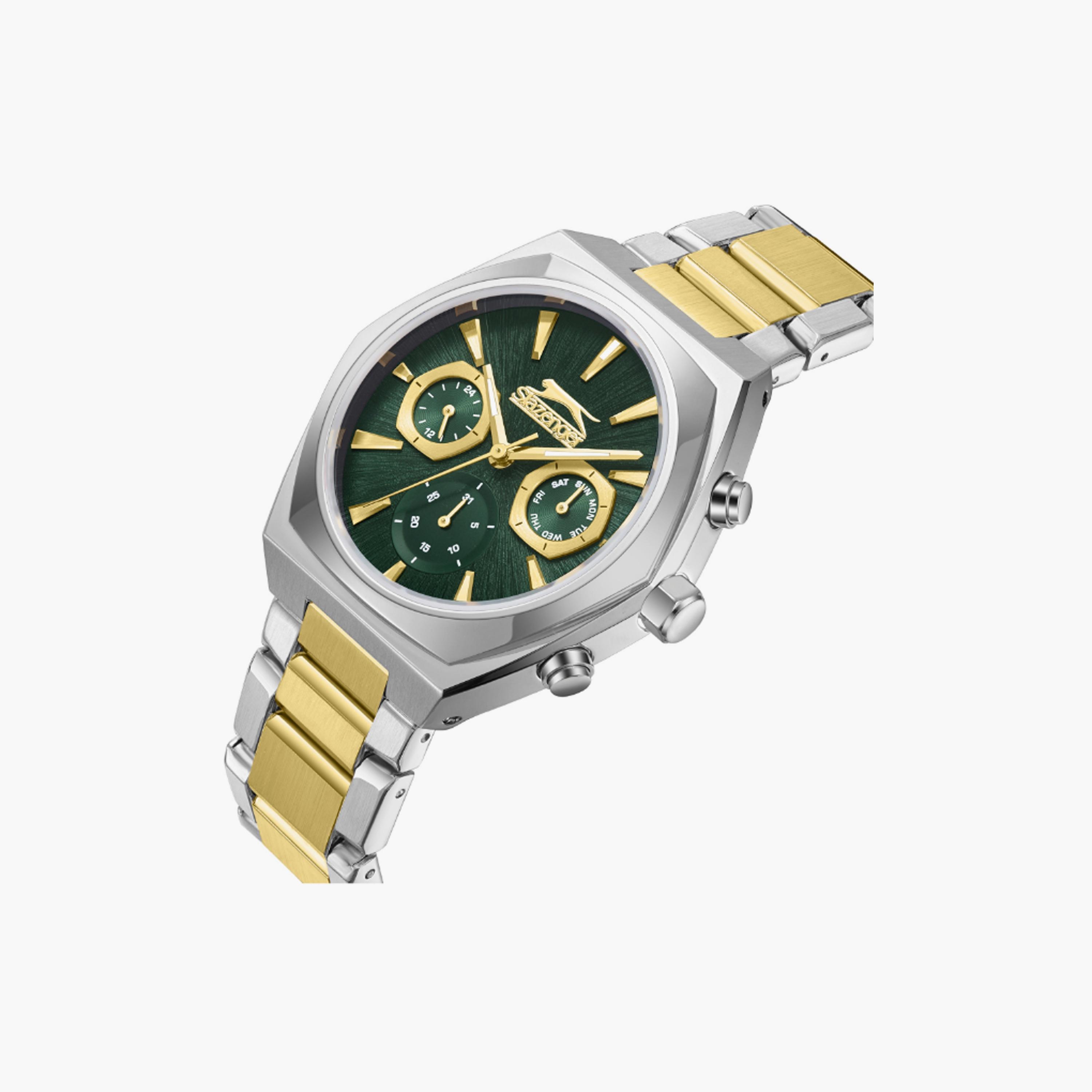 Slazenger Men's 44 MM Silver & Gold Multi-Function Stainless Steel Watch | SL.9.2346.2.01-men-watchesandjewellery-watches-image-4