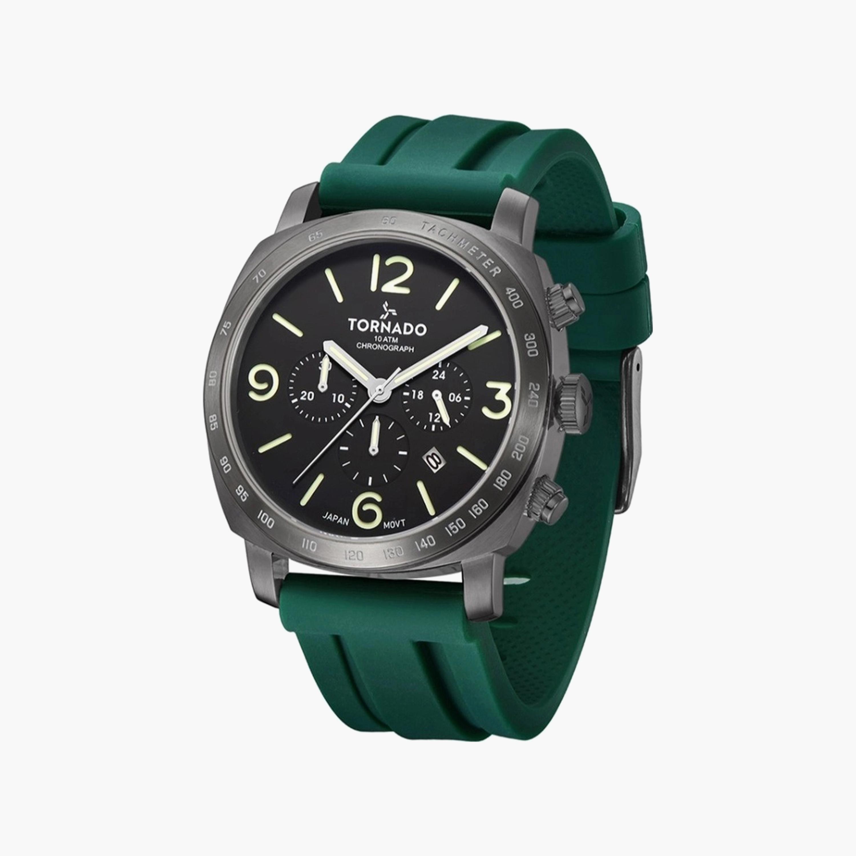 Tornado Men's 43 MM Green Chronograph Silicone Watch | T9102-XSHB-men-watchesandjewellery-watches-image-2