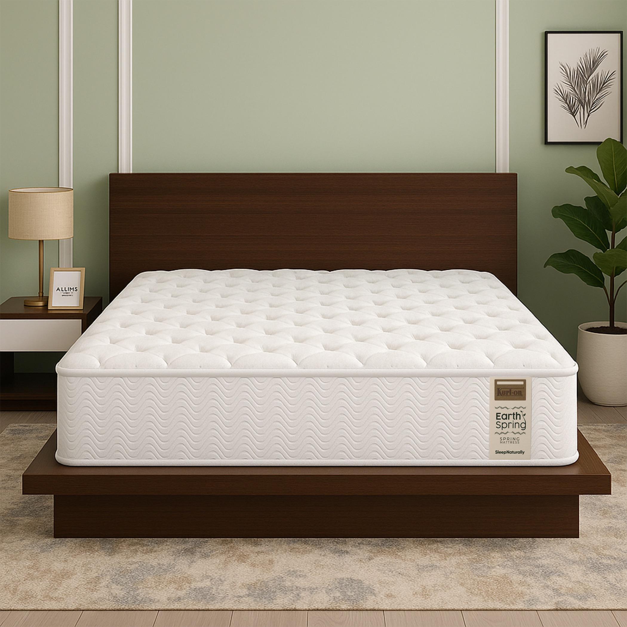 Kurlon Earth Spring Natural Latex Pocket Spring 3-Zone Support Super King Mattress - 200x200x25 cm