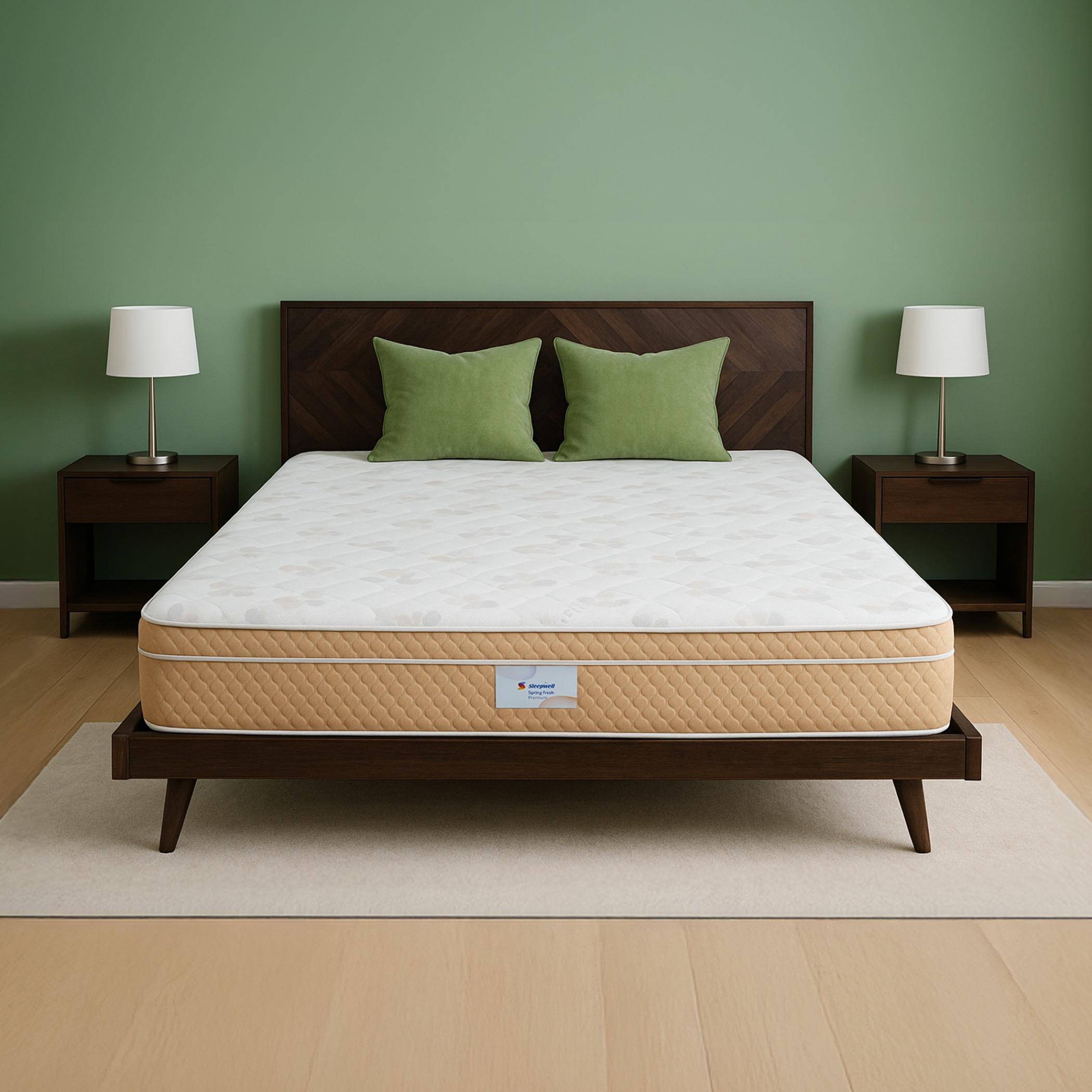 Sleepwell Springfresh Premium 3-Zone Pocket Spring Resitec Foam King Mattress - 200x180x25
