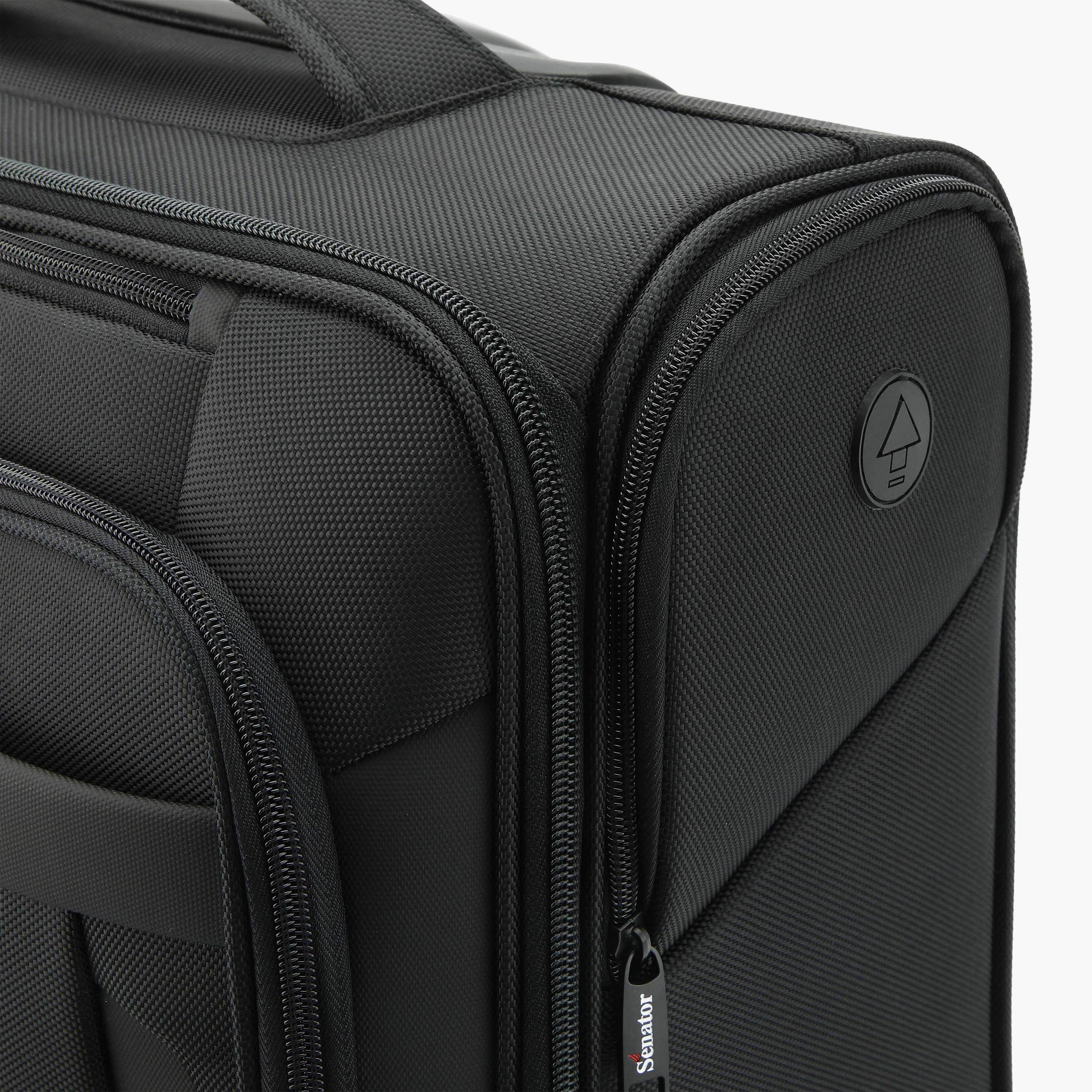Senator 43 CM Small Cabin Polyester Soft Sided 4-Wheeler Spinner Pilot Trolley Bag with TSA Lock-travel-luggagesandbags-luggage-image-6