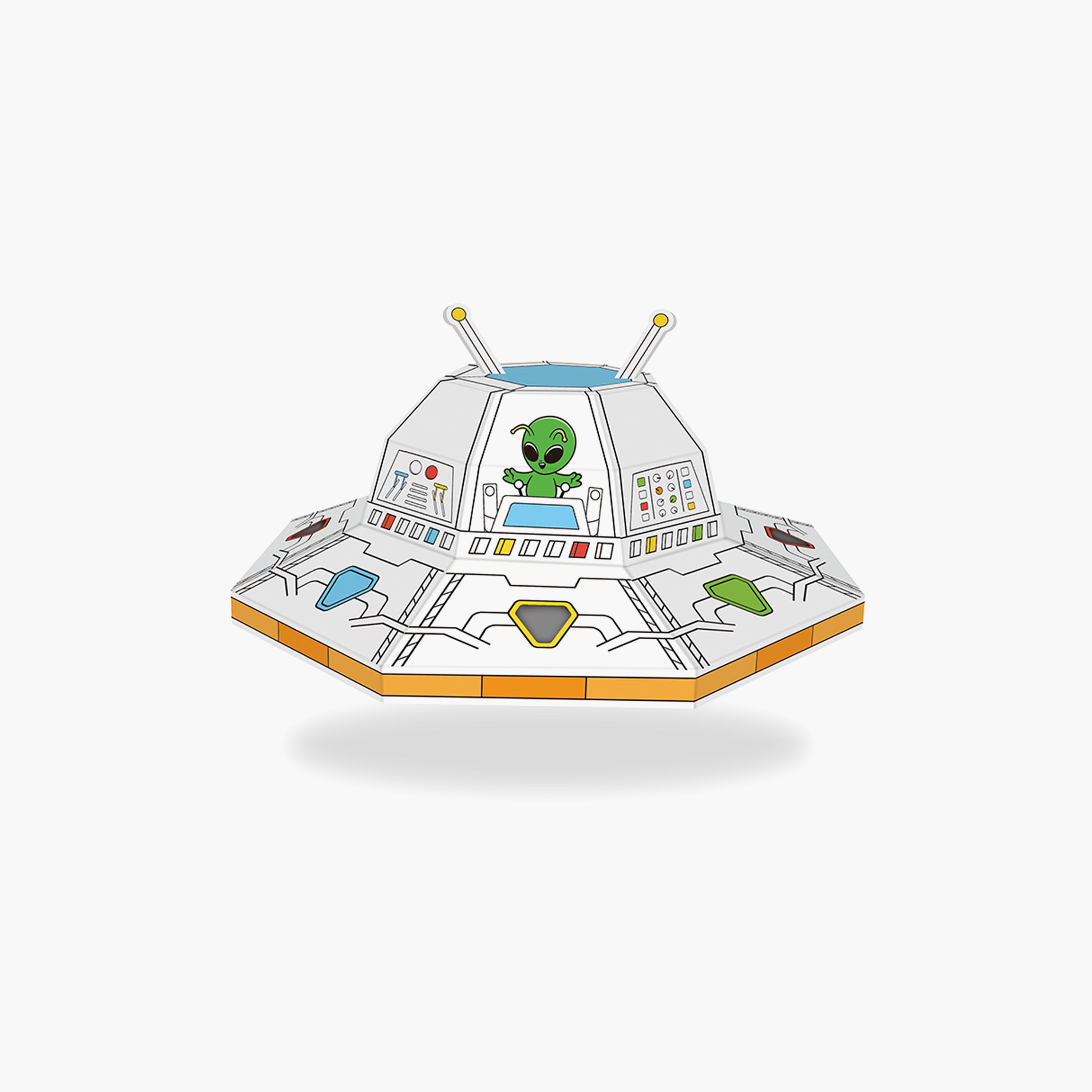 Eazy Kids DIY UFO Craft Kit with 3-Piece Colour Pens - 3 Years+-school-artsandcrafts-image-1